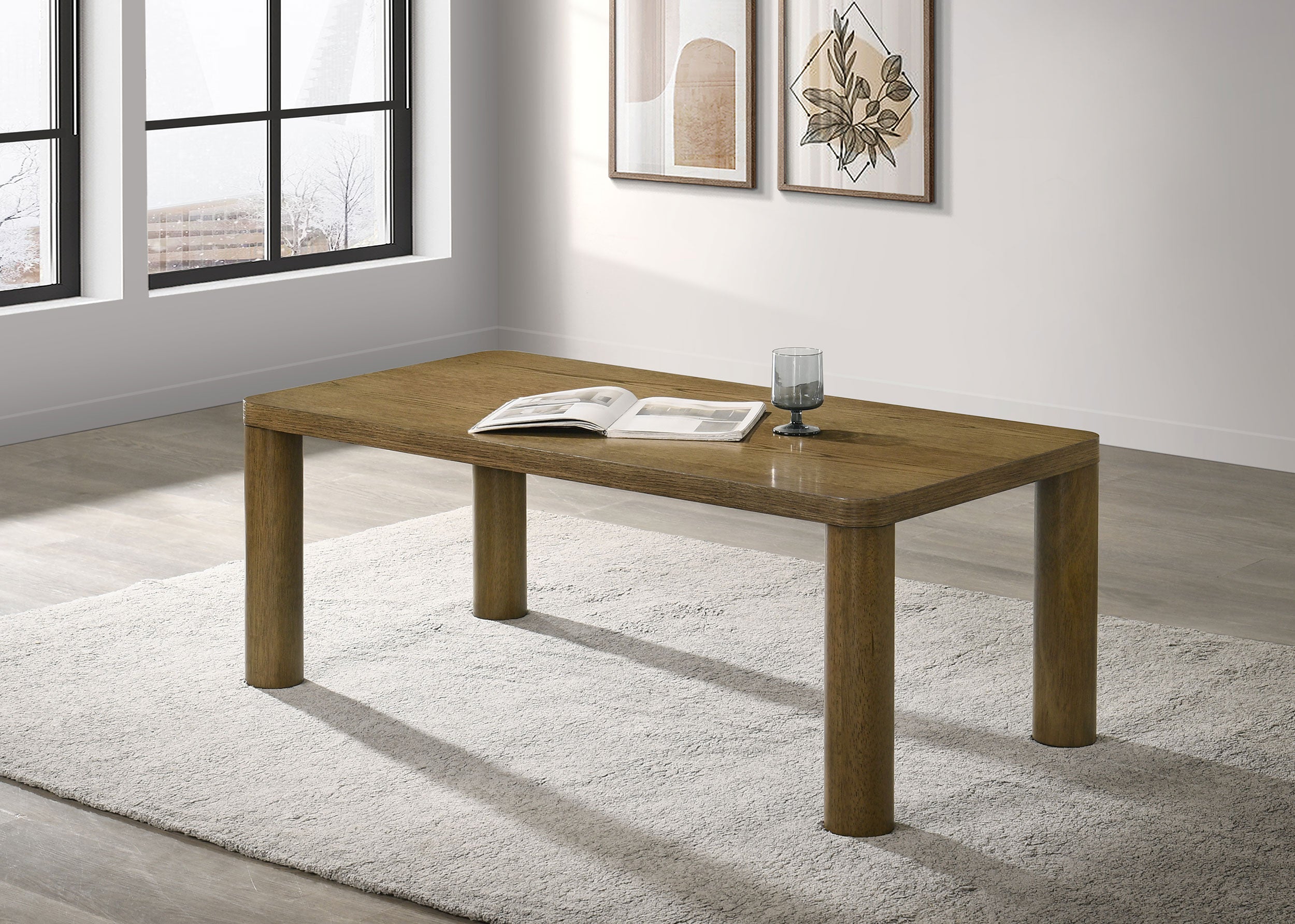 Castlewood Engineered Wood Cocktail Coffee Table Brown Oak — view 2