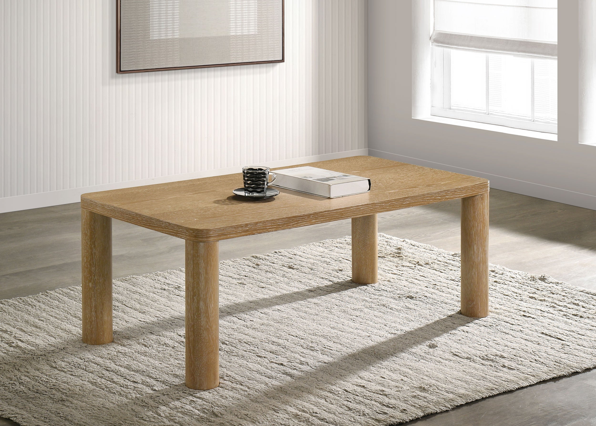 Castlewood Engineered Wood Cocktail Coffee Table Light Oak — view 2