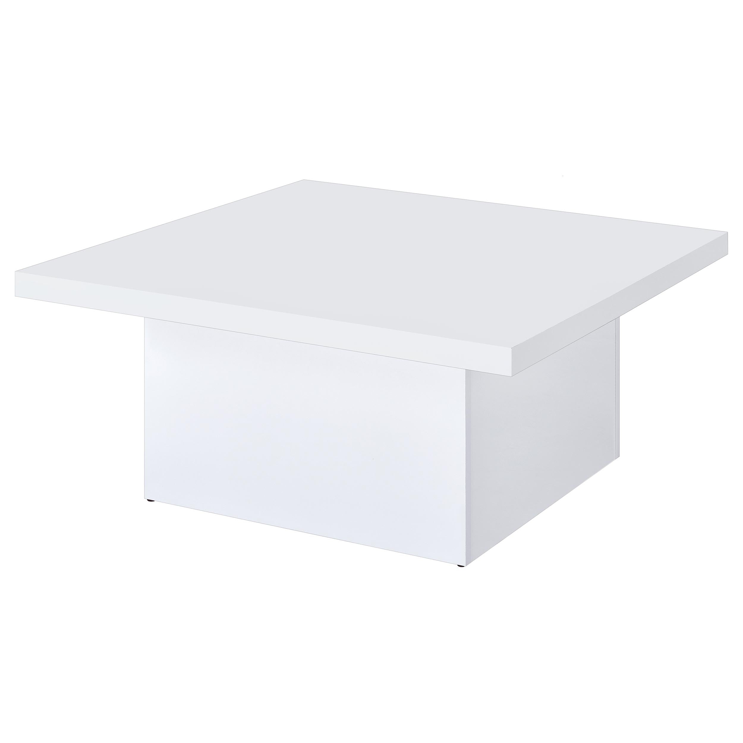 Devar Square Engineered Wood Coffee Table White High Gloss — view 4
