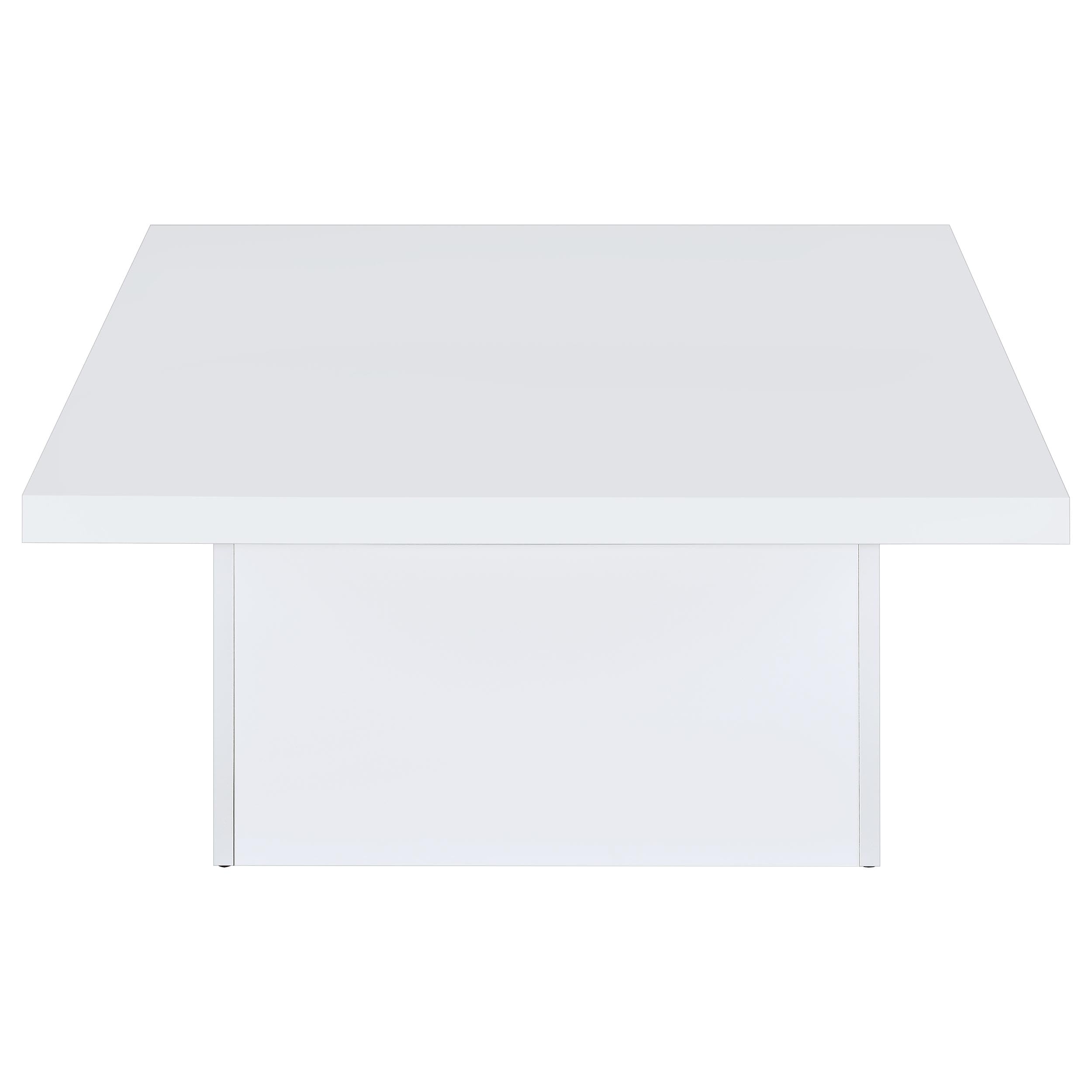 Devar Square Engineered Wood Coffee Table White High Gloss — view 6