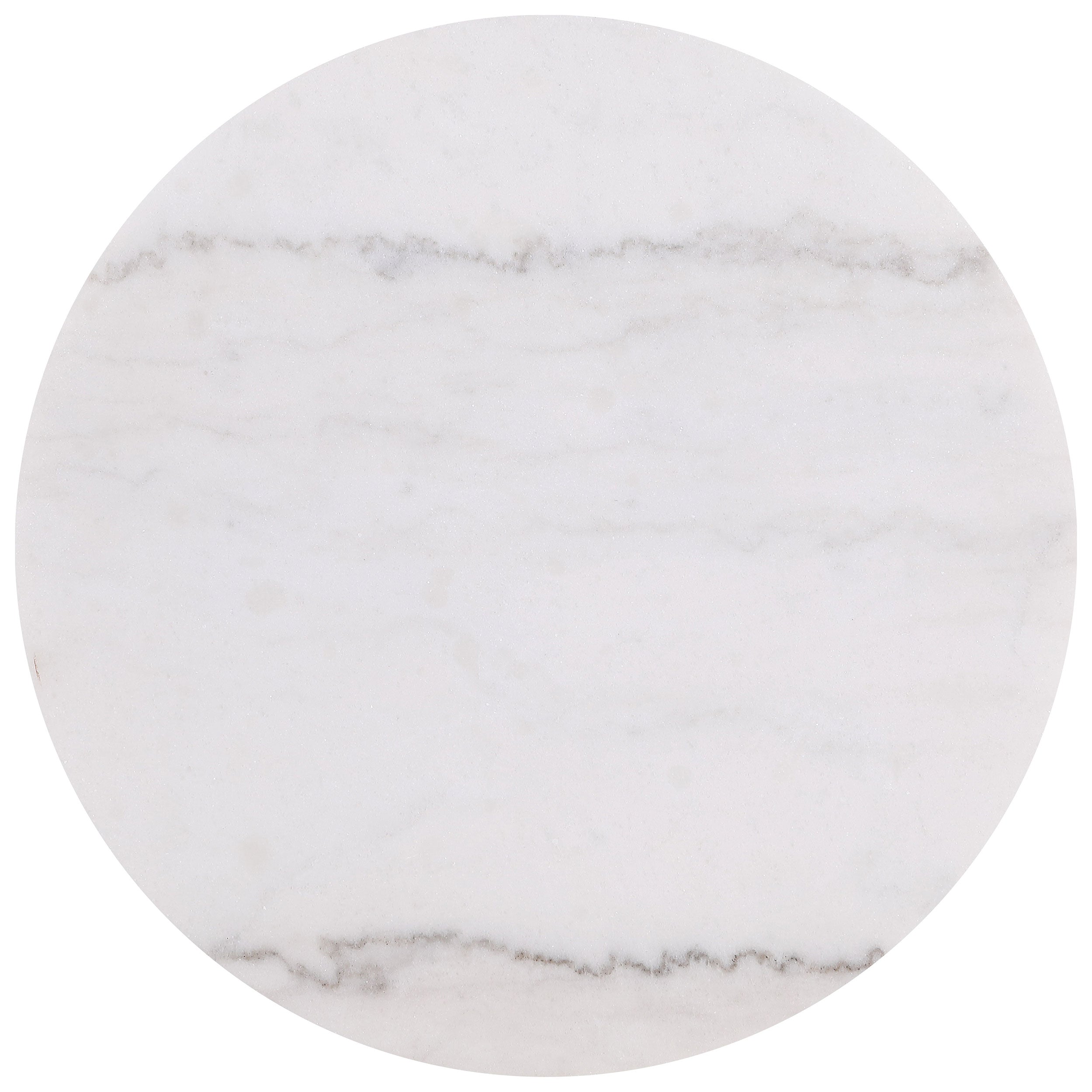Jason Round White Marble Top Side End Table Greige — view 3