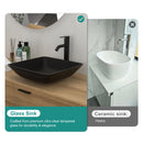 Artistic Vessel Sink With Faucet And Pop Up Drain - Matte Black