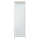 Modern Bedroom Storage Wardrobe With Hanging Rods, 2 Drawers, Open Shelves, Sliding Door - White