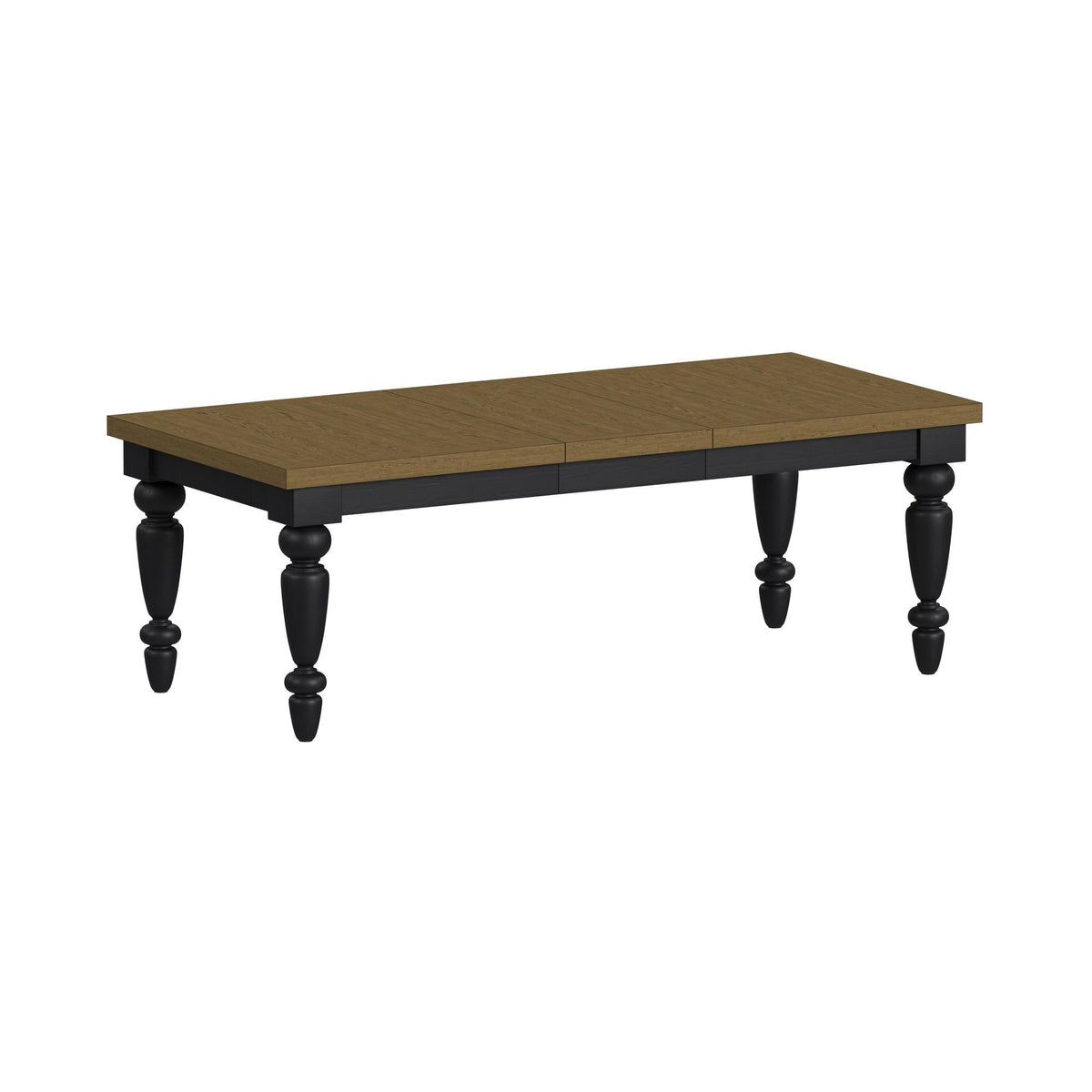 Heritage Rectangular Dining Table With 18" Leaf in Oak Brown And Black by Elements International