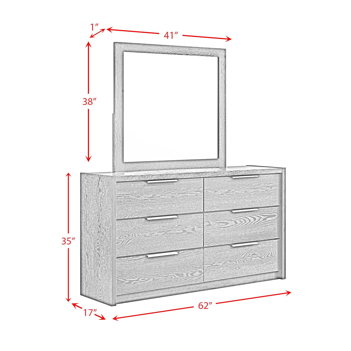 South Bend Dresser For Bedroom in Black by Elements International, view 10