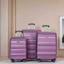 Expandable 3 Piece Luggage Sets Pc Lightweight & Durable Suitcase With Two Hooks, Spinner Wheels, Tsa Lock, (21/25/29) - Dark Purple