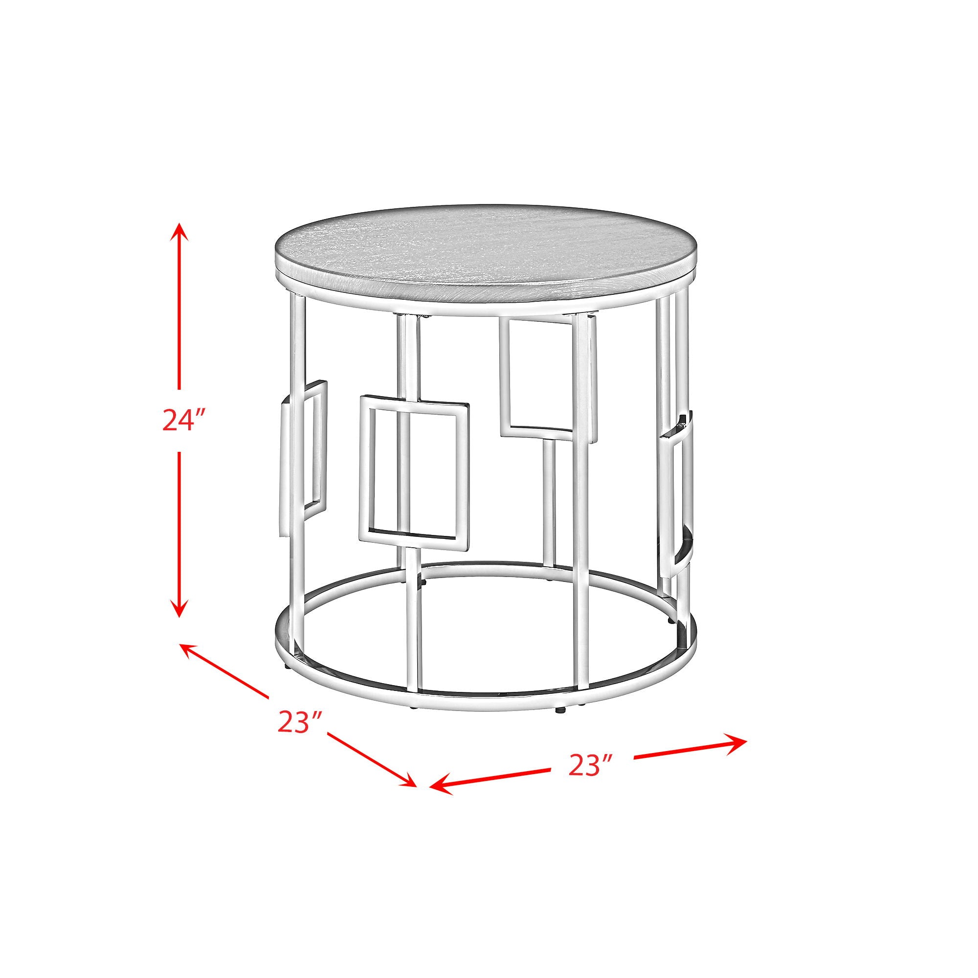 Ester - Round End Table - Chrome