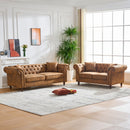 Chesterfield Loveseat, High Tech Fabric Roll Armrest