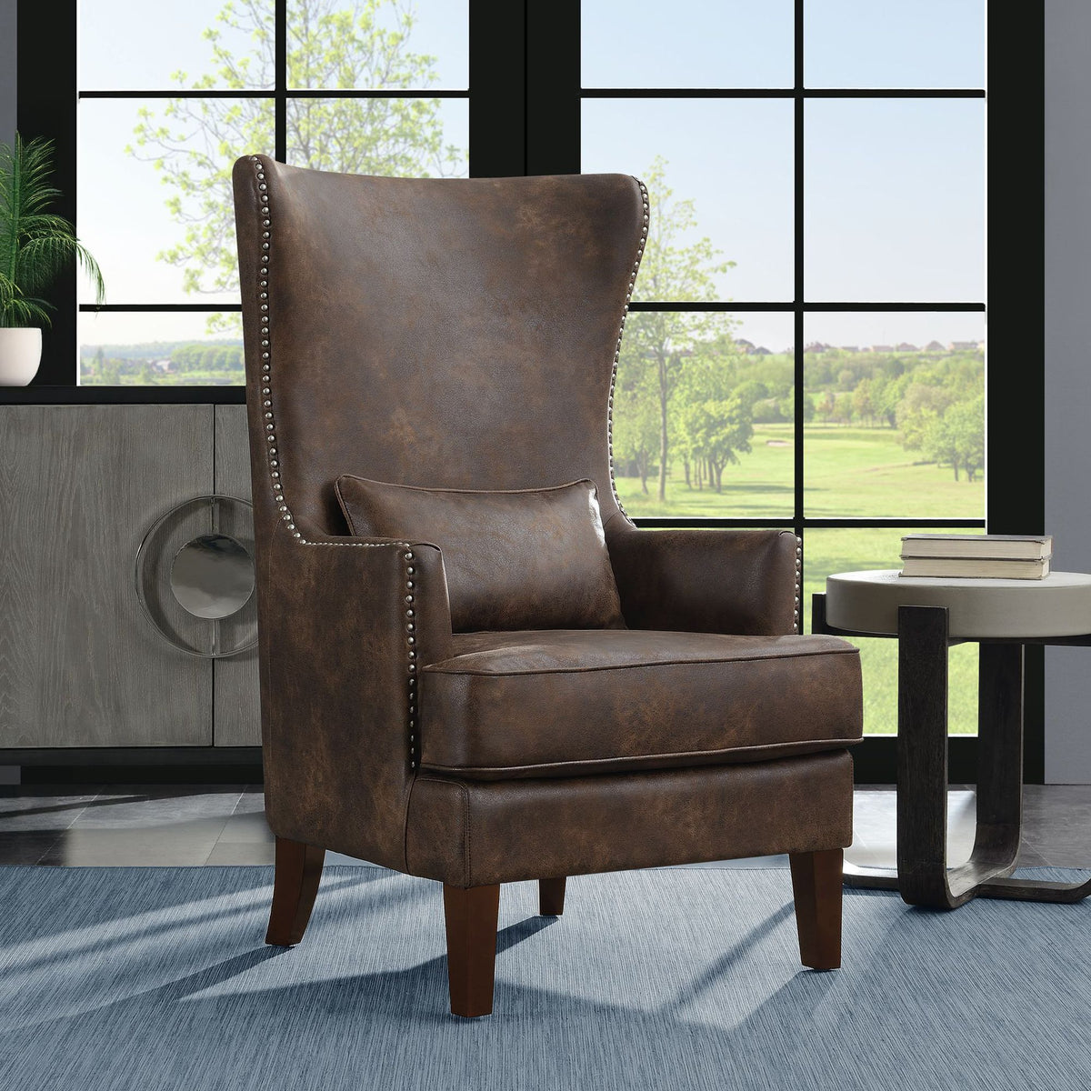 Kori (724) Chair With Chrome Nails in Sierra Toffee by Elements International, view 4