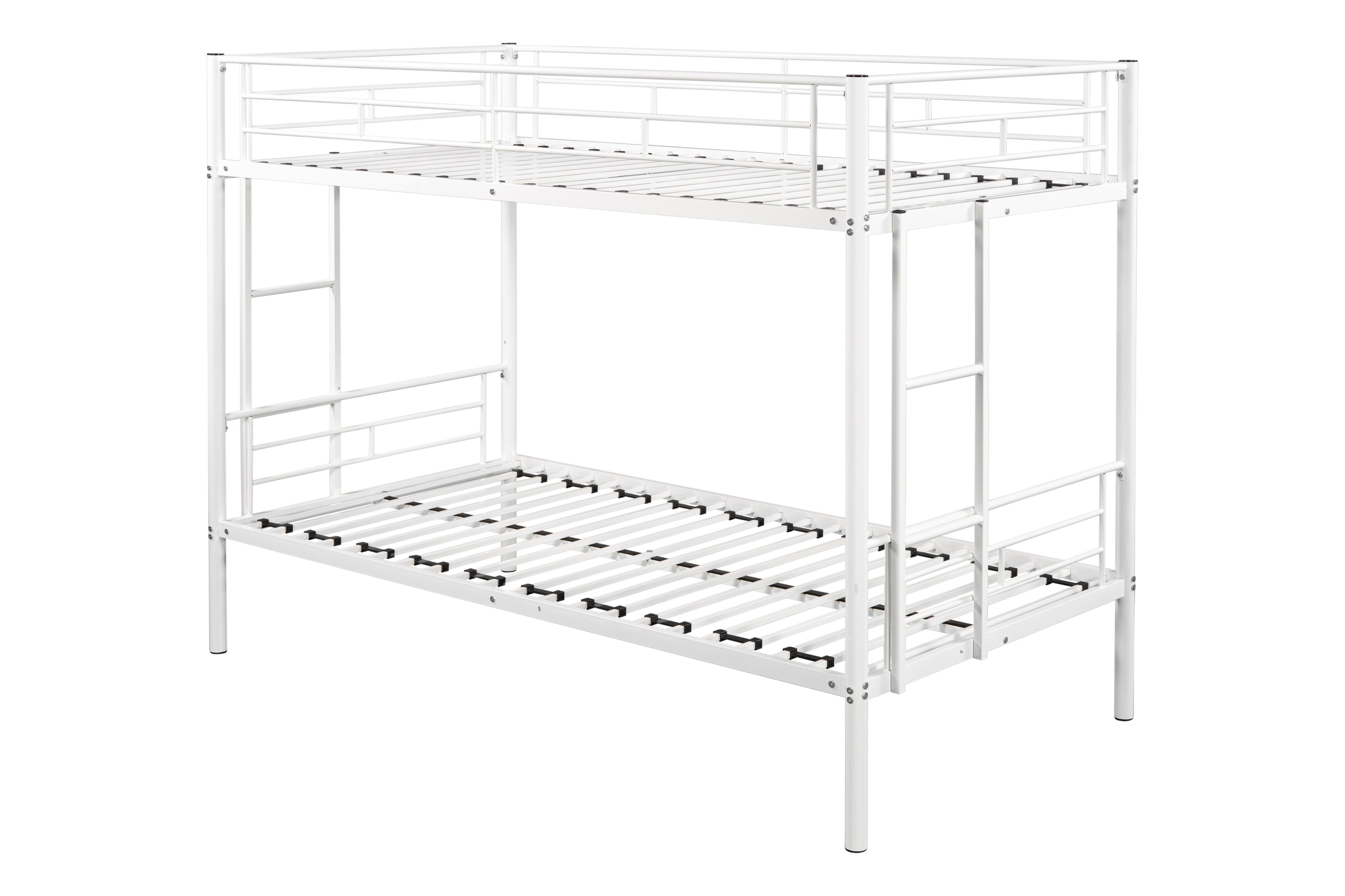 Metal Twin over Twin Bunk Bed/ Heavy-duty Sturdy Metal/ Noise Reduced Design/ Safety Guardrail/ 2 Side Ladders/ CPC Certified/ No Box Spring Needed