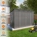 Outdoor Storage Shed 4 X 9 Ft With Sloping Roof And Vents For Garden And Patio - Gray