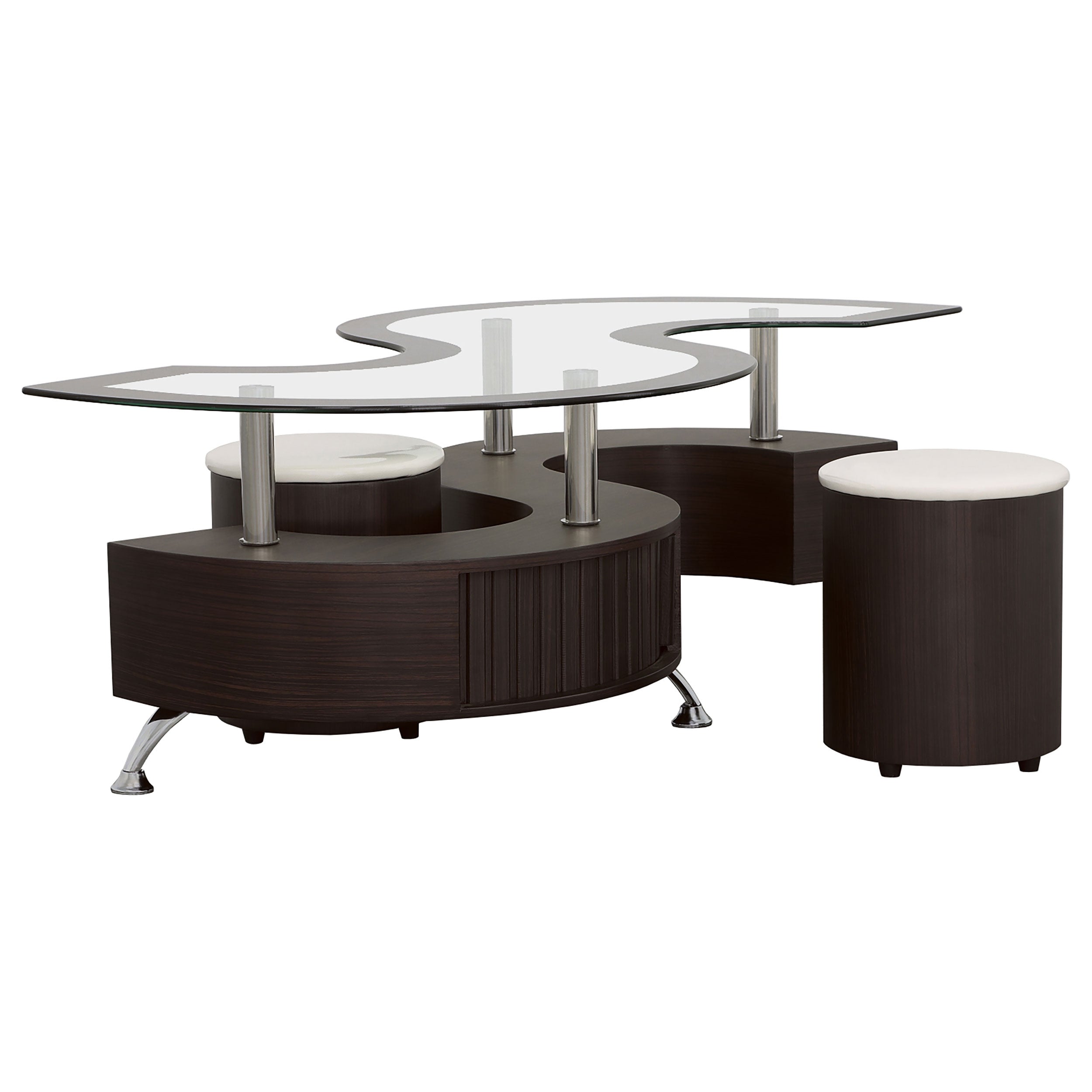 Buckley 3-piece Coffee Table and Stools Set Cappuccino — view 2