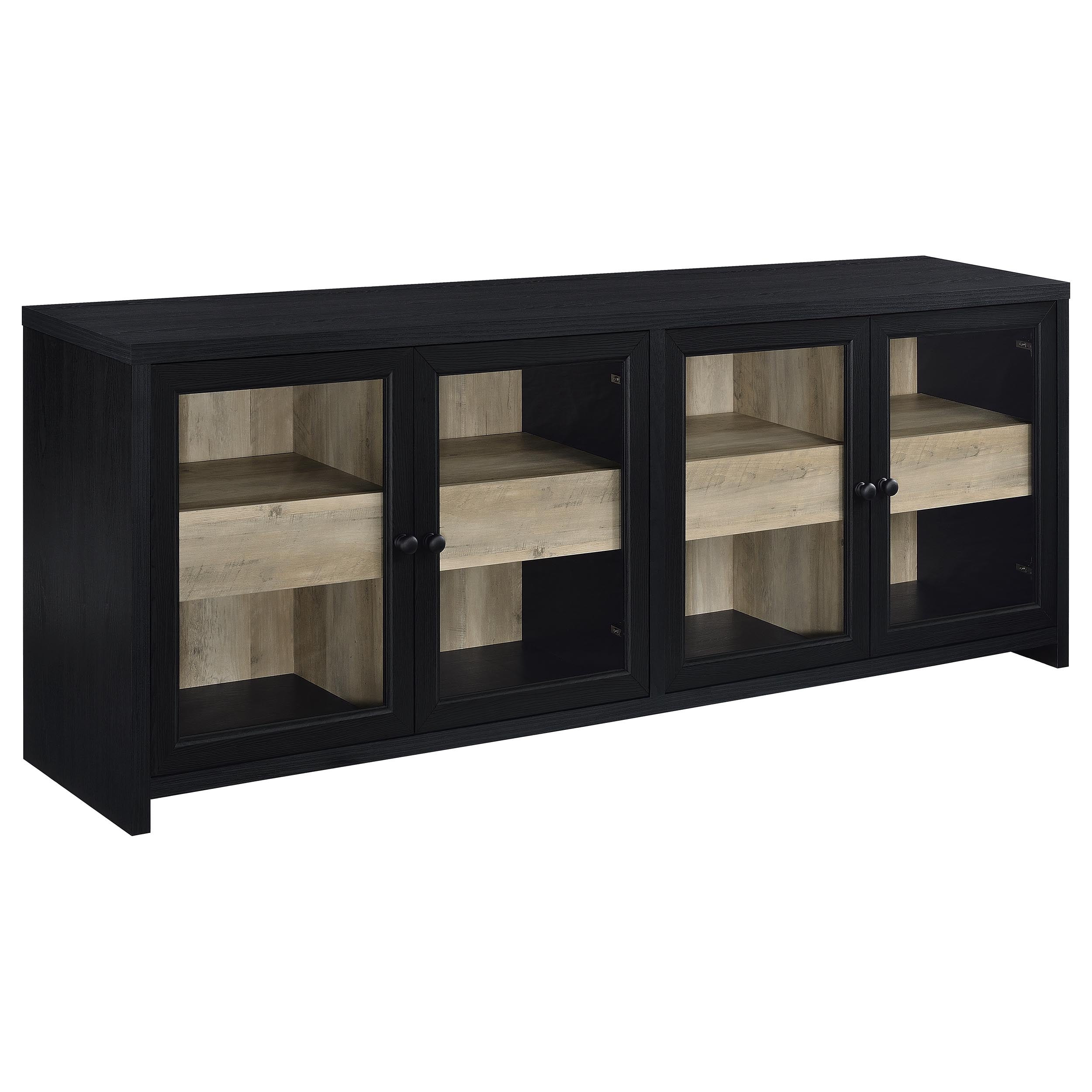 Denison 3-piece Entertainment Center 79-inch TV Stand Black — view 3
