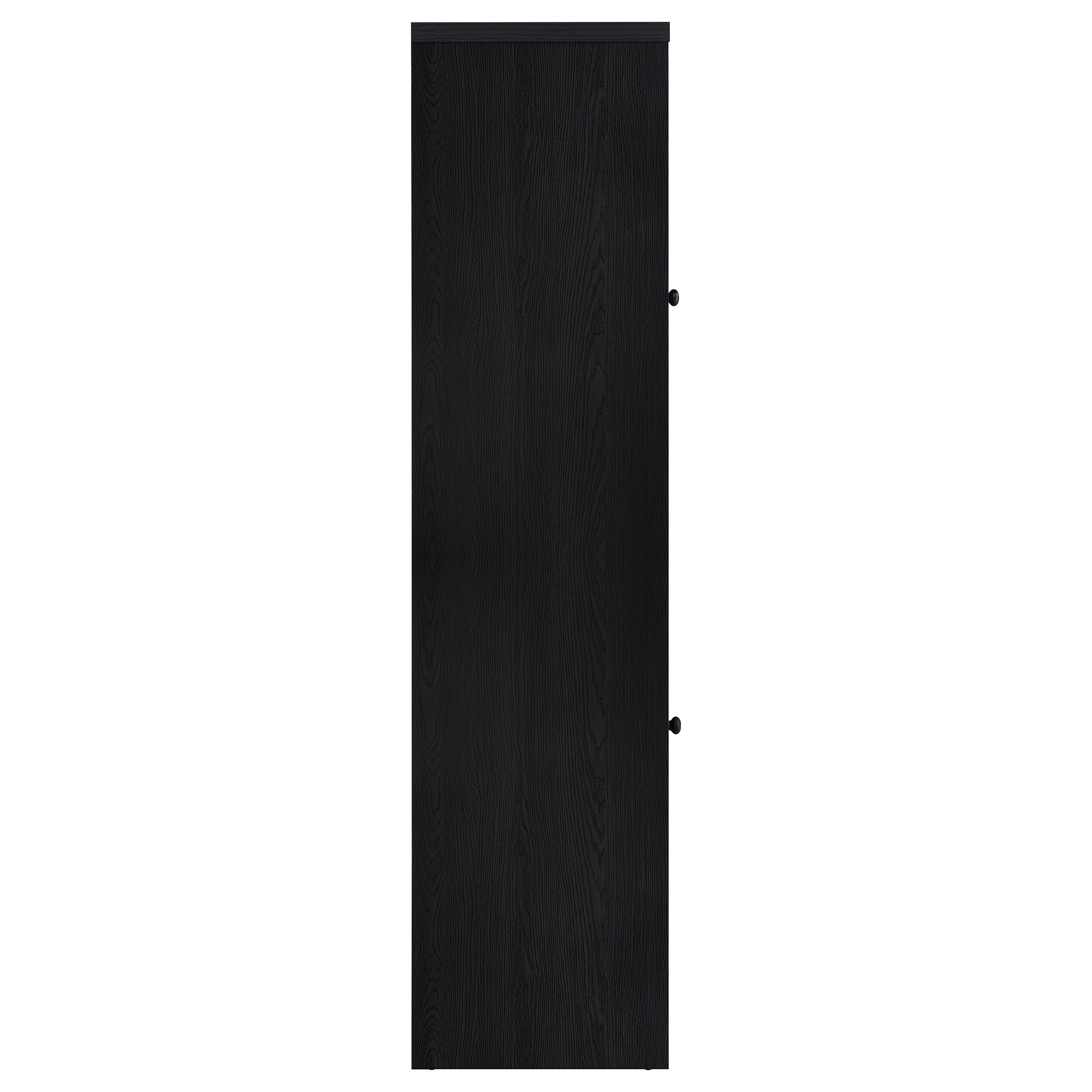 Denison 67-inch 2-door Media Tower Storage Cabinet Black — view 9