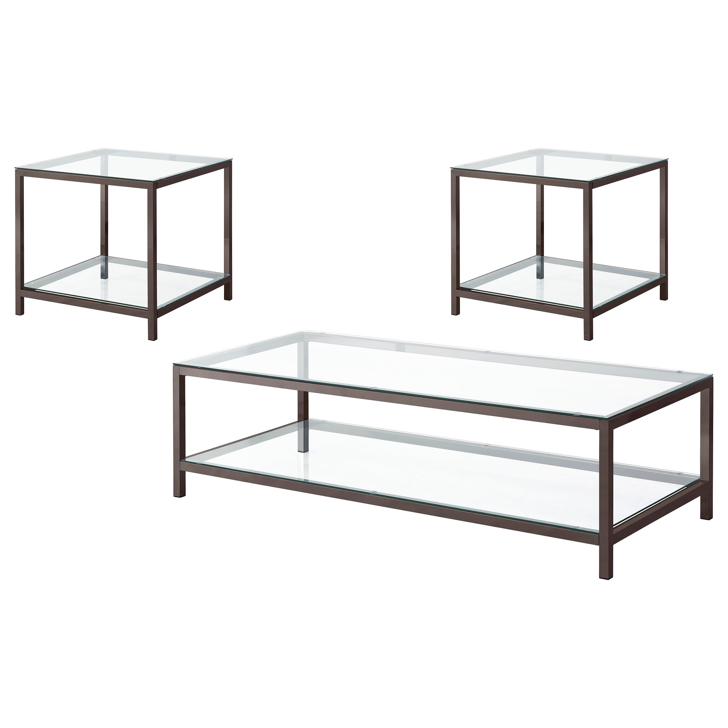 Trini 3-piece Coffee and End Table Set Black Nickel — view 2