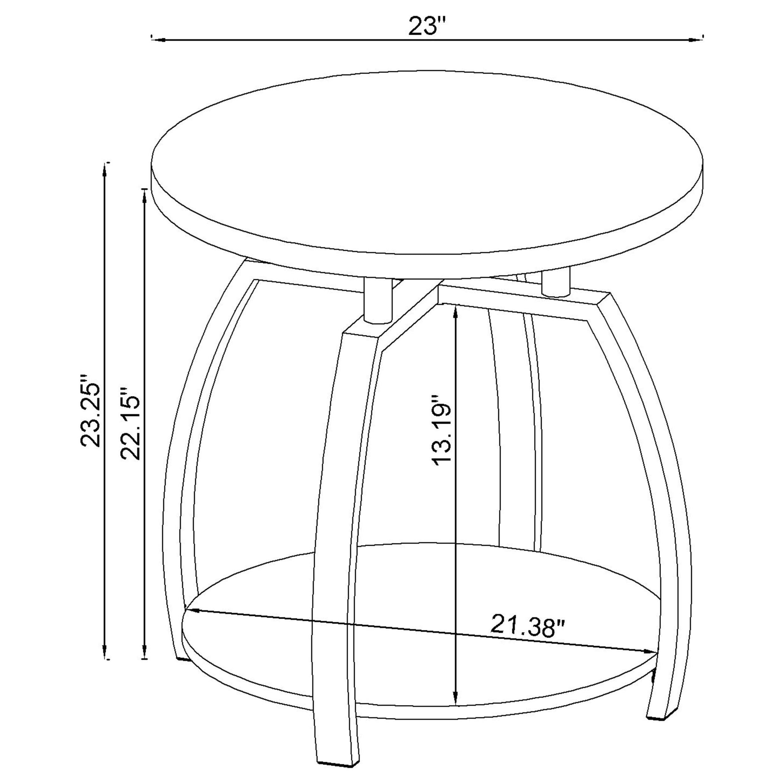 Dacre 3-piece Round Coffee and End Table Set Greige — view 11
