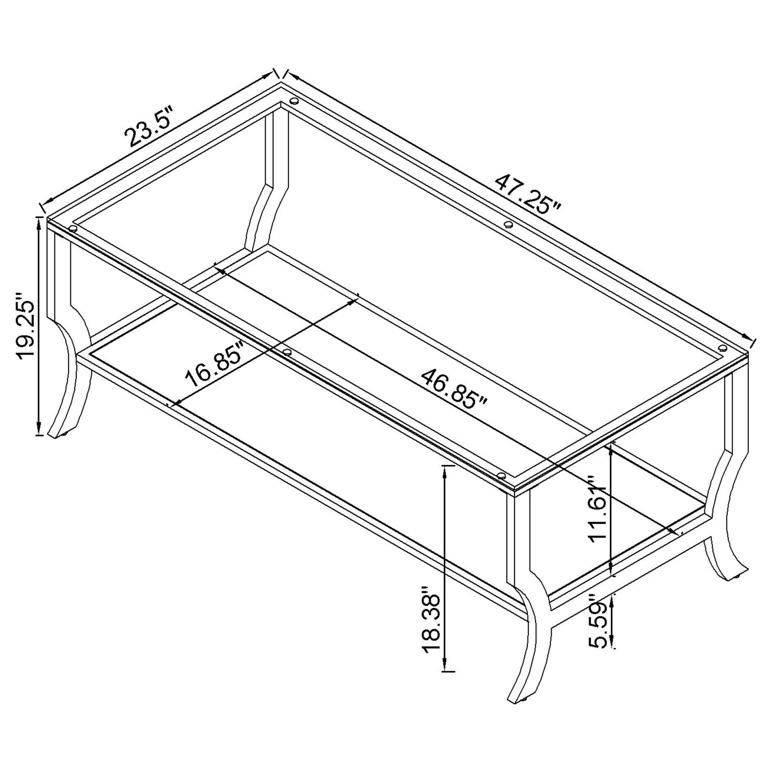 Saide 2-piece Glass Top Coffee and End Table Set Chrome — view 6
