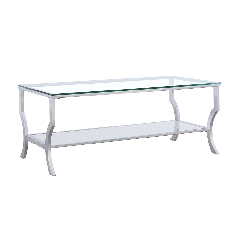 Saide Rectangular Glass Top Coffee Table Chrome — view 1