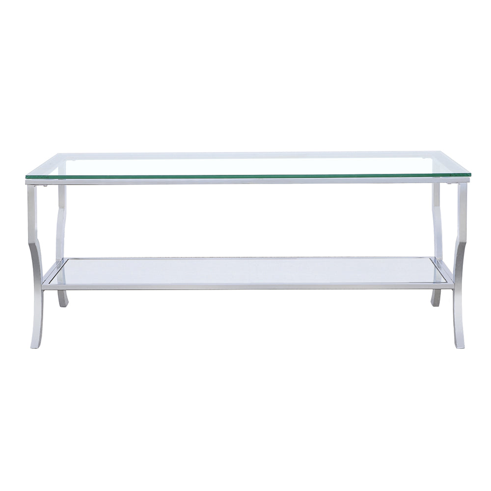 Saide Rectangular Glass Top Coffee Table Chrome — view 3