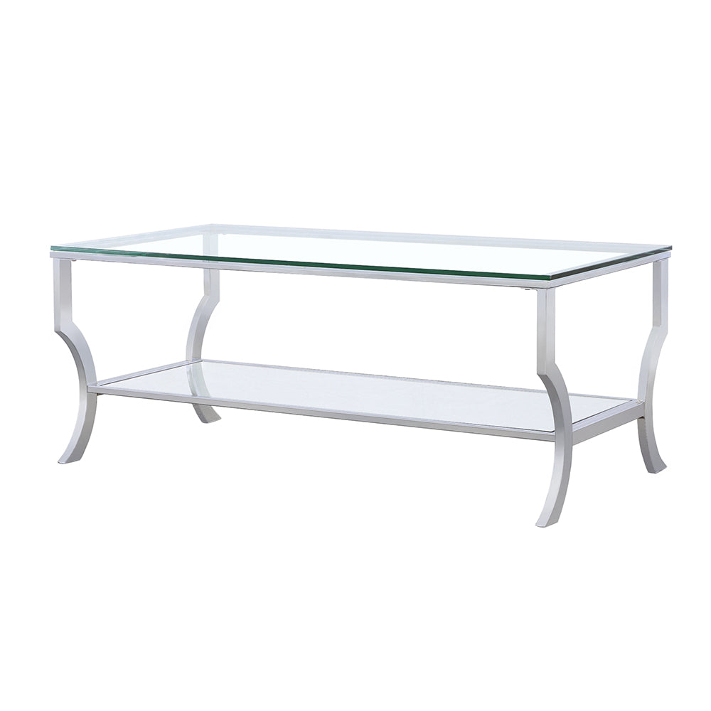 Saide Rectangular Glass Top Coffee Table Chrome — view 4