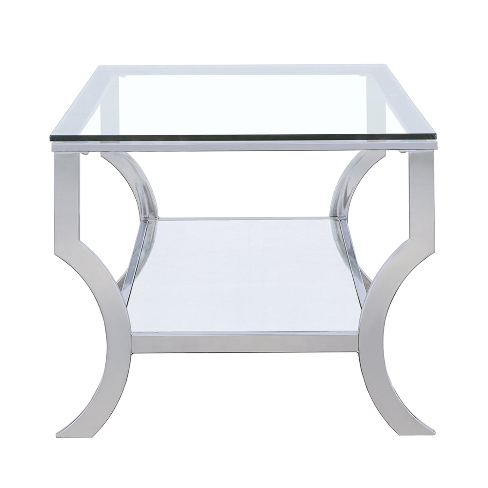 Saide Rectangular Glass Top Coffee Table Chrome — view 5