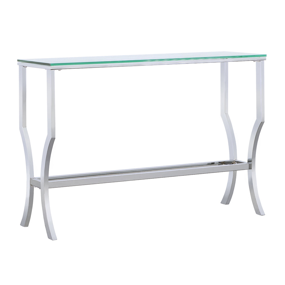 Saide Rectangular Glass Top Entryway Console Table Chrome — view 1