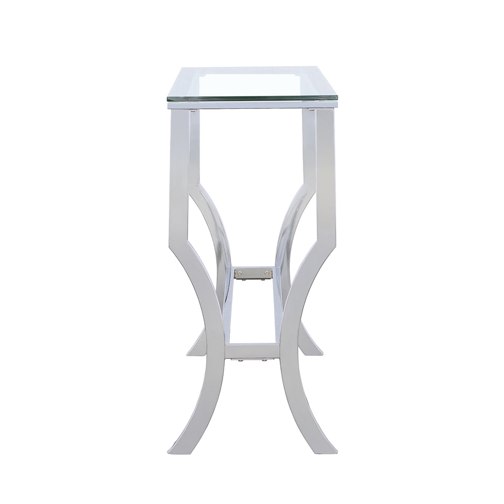 Saide Rectangular Glass Top Entryway Console Table Chrome — view 5