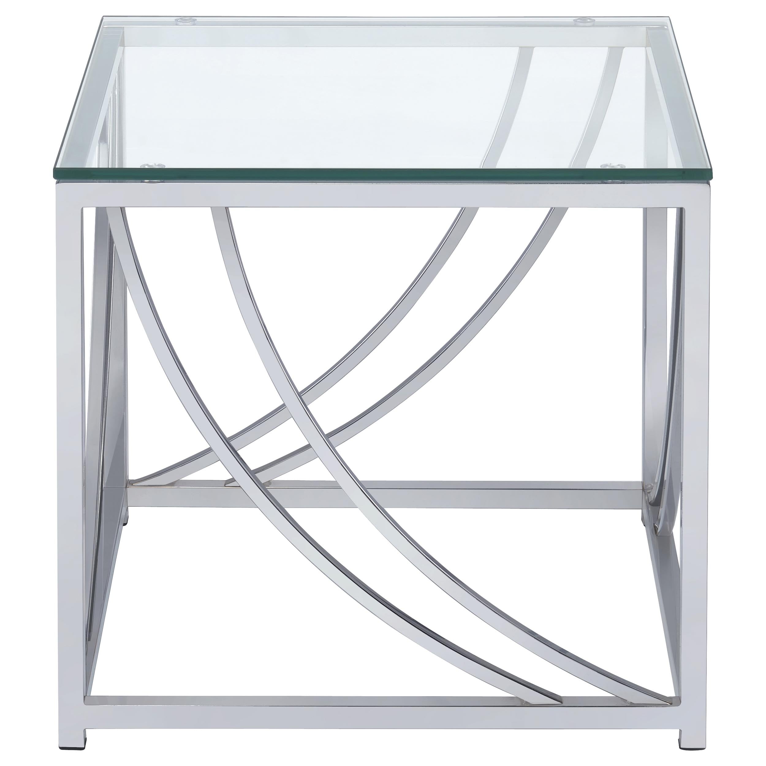 Lille 2-piece Glass Top Coffee And End Table Set Chrome — view 4