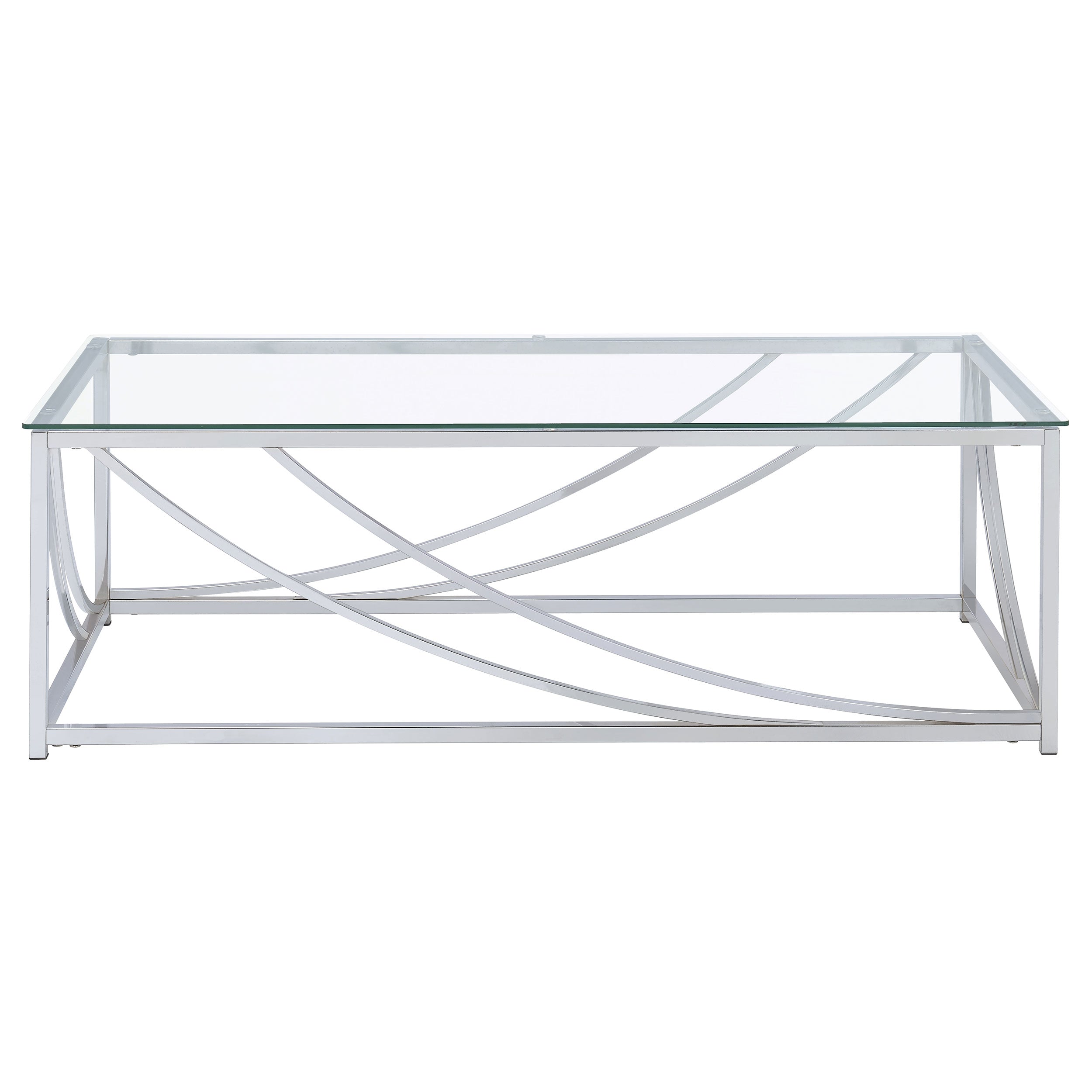 Lille Rectangular Glass Top Coffee Table Chrome — view 3
