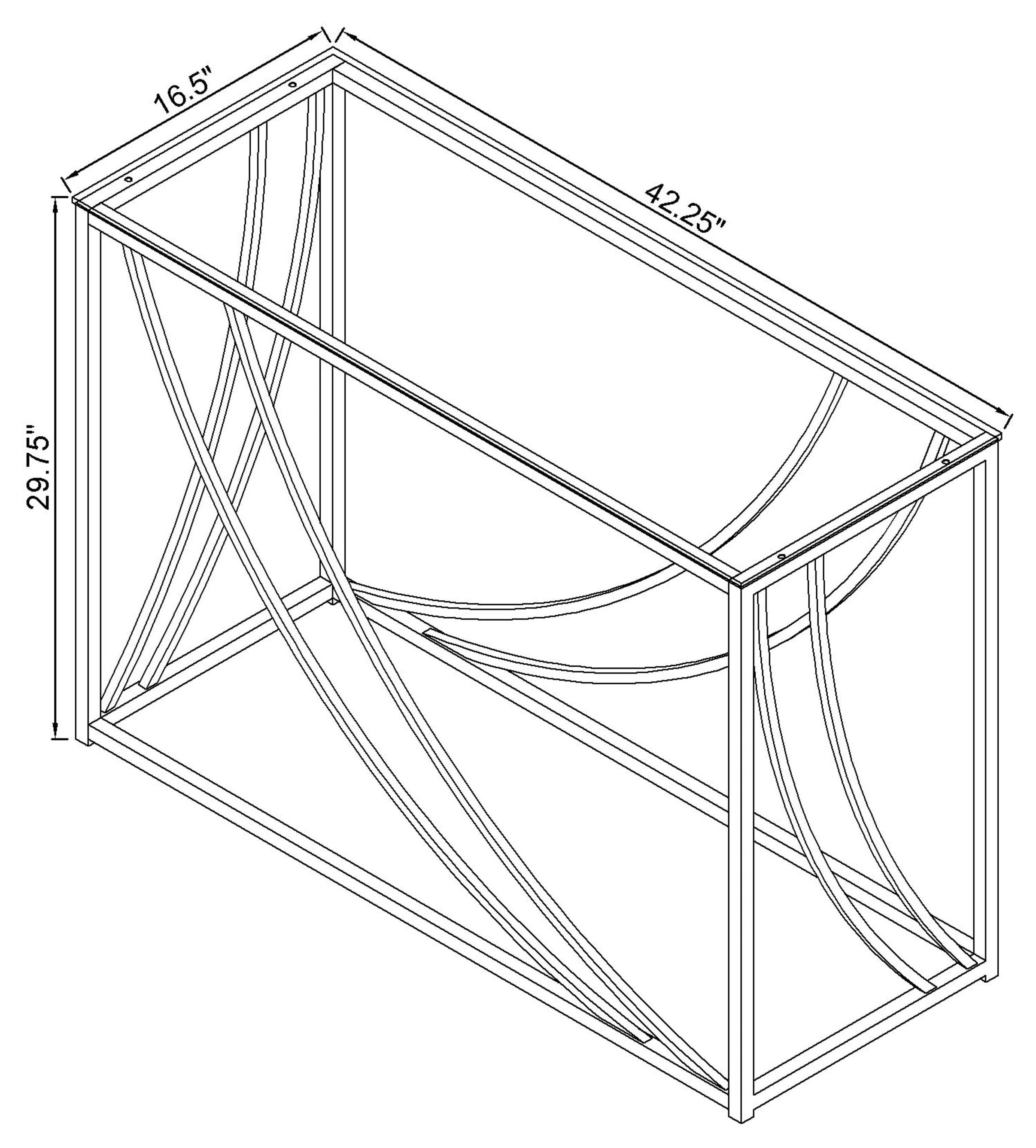 Lille Glass Top Entryway Console Table Accents Chrome — view 5