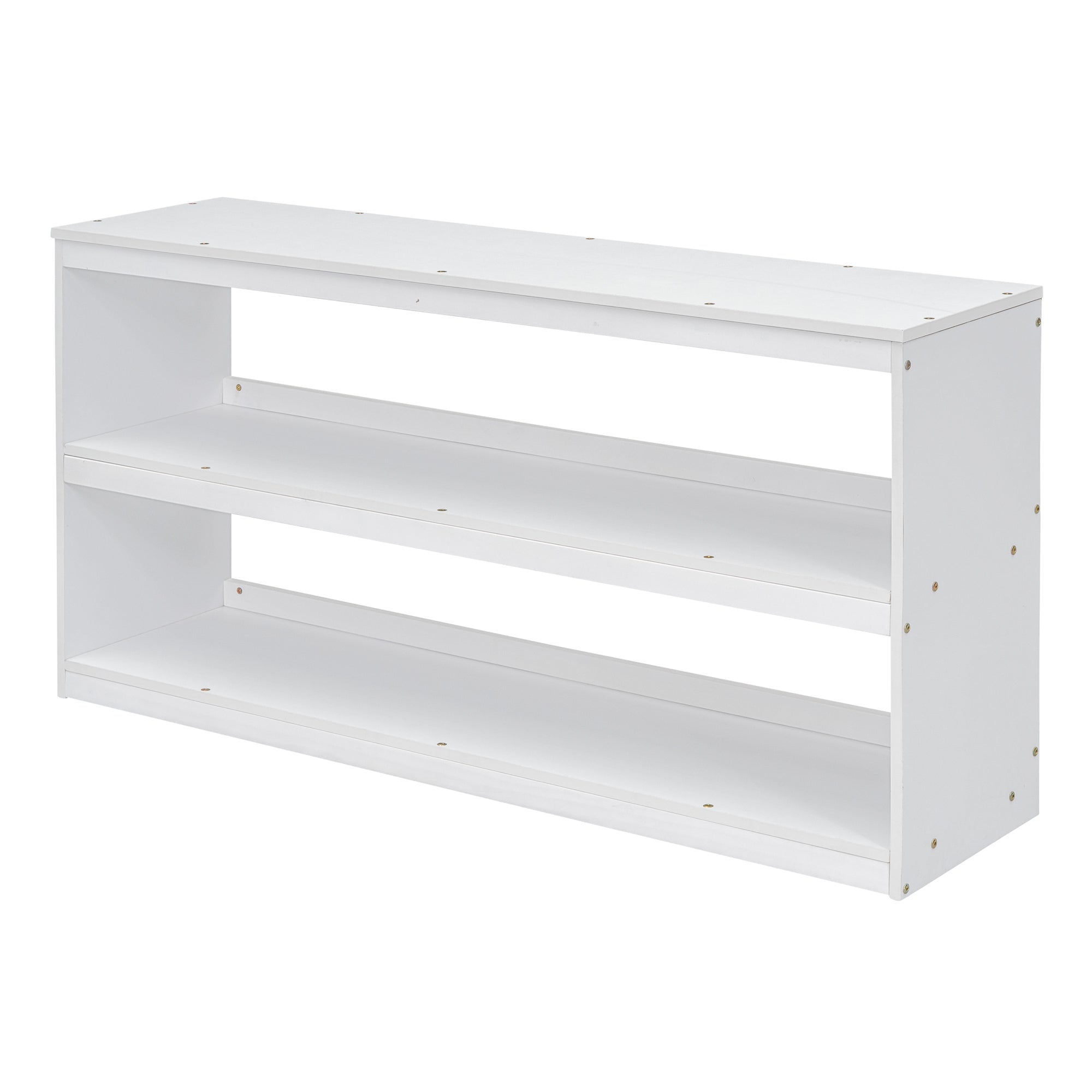 Full Size Loft Bed with Retractable Writing Desk and 3 Drawers, Wooden Loft Bed with Storage Stairs and Shelves, White - Atlantic Fine Furniture Melbourne FL