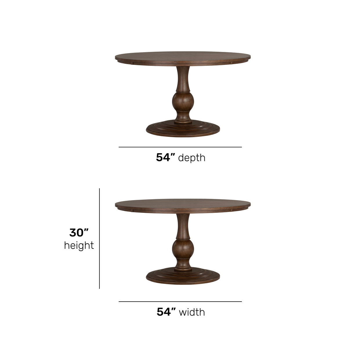 Bellevue - Round Dining Table - Whiskey Brown