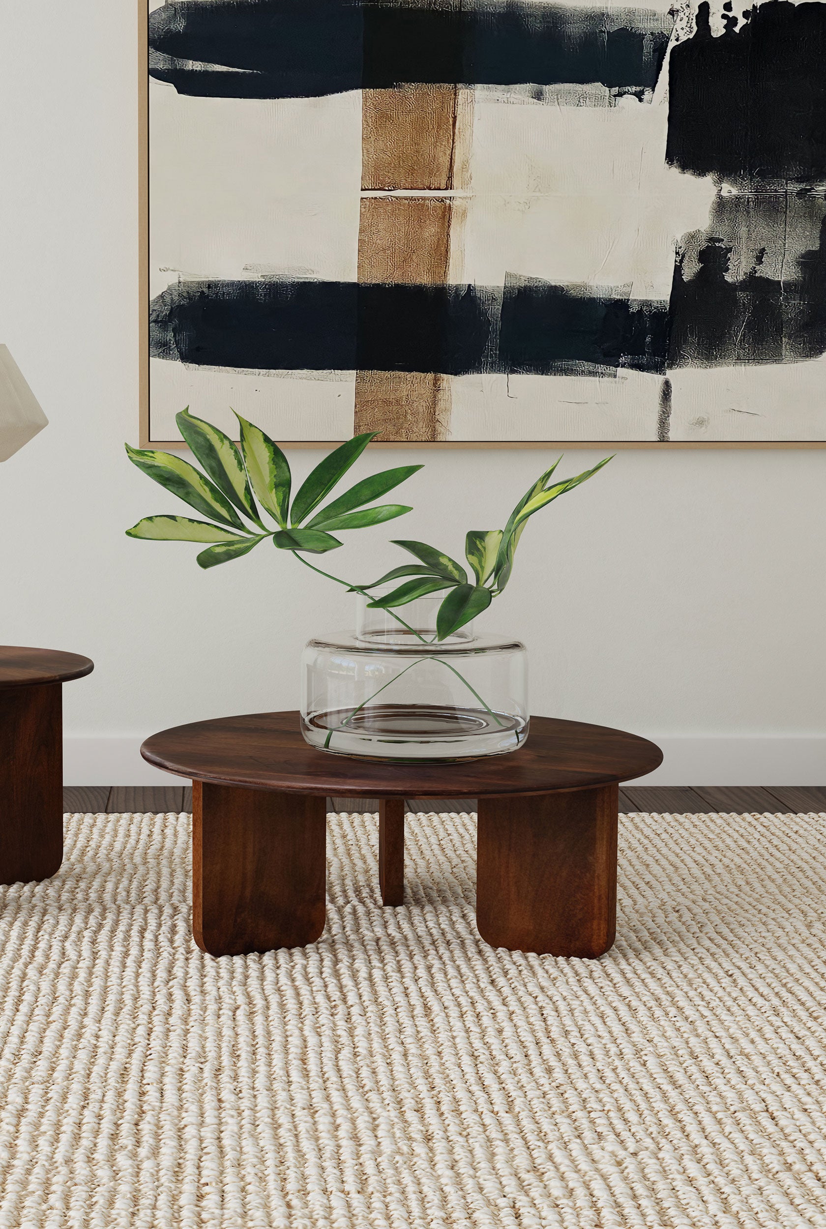 Dale Round Solid Mango Wood Coffee Table Brown — view 2