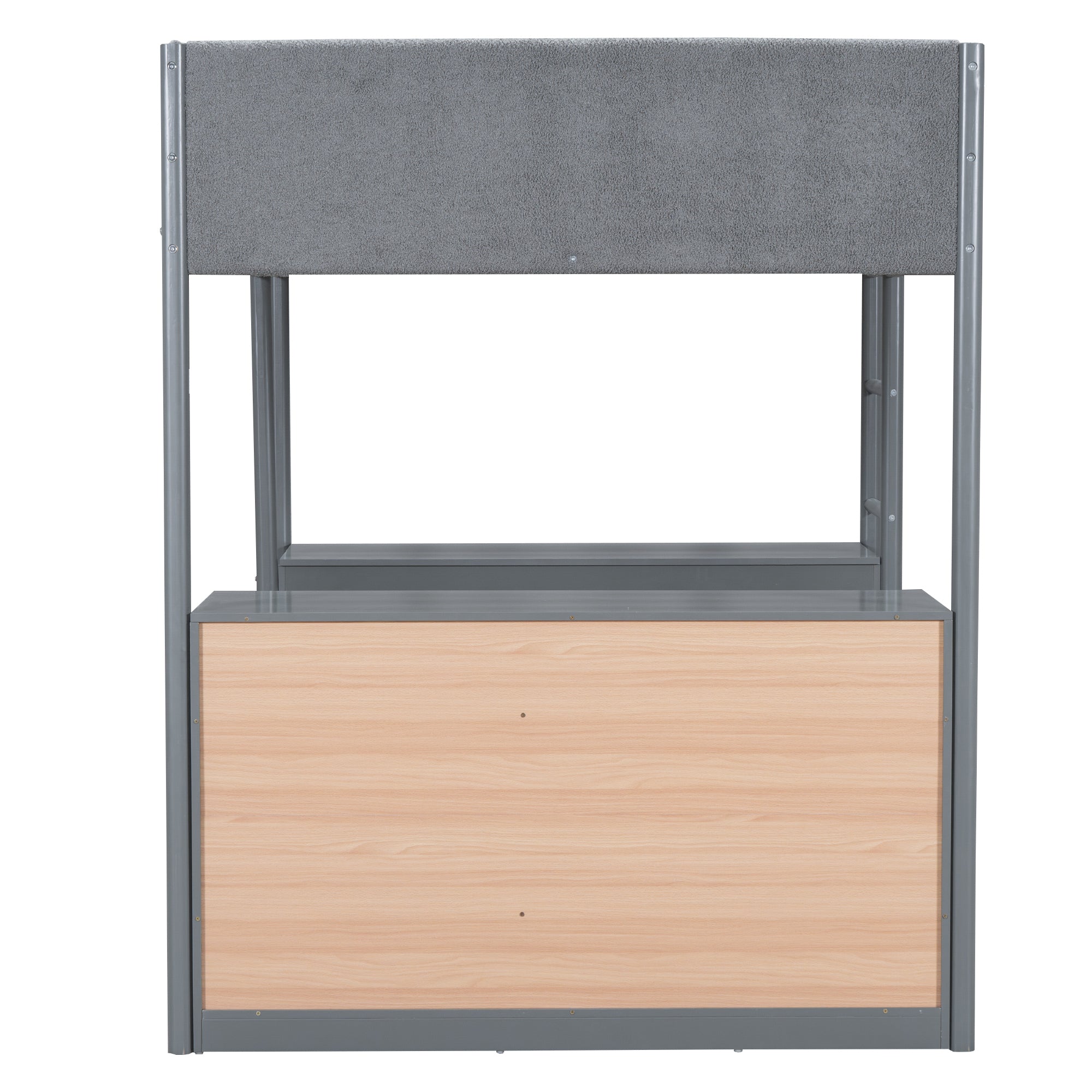 Full Size Teddy FleeceLoft Bed Wood Bed, Gray - Atlantic Fine Furniture Melbourne FL