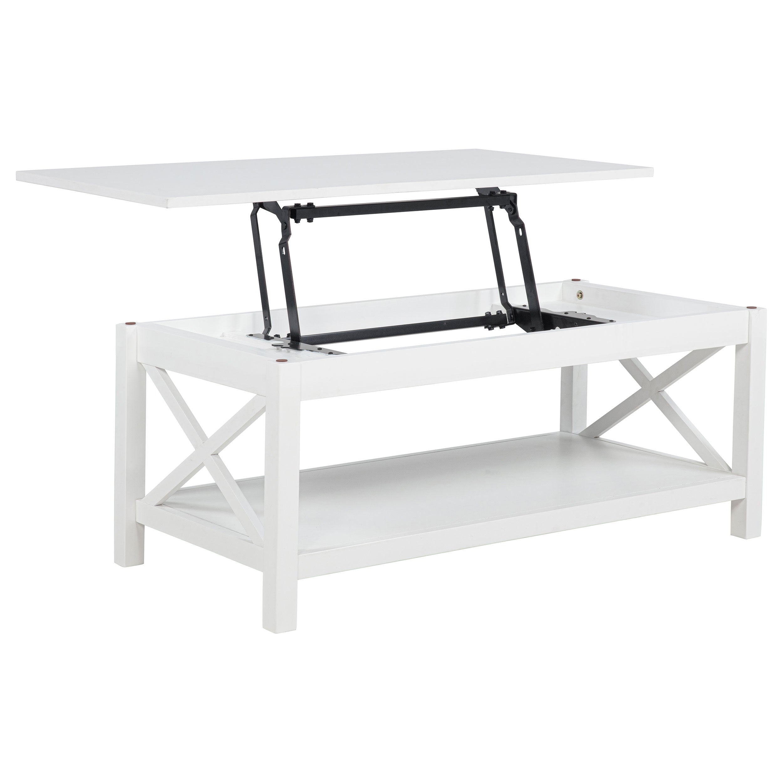 Skyview 44-inch Rectangular Lift Top Coffee Table White — view 1