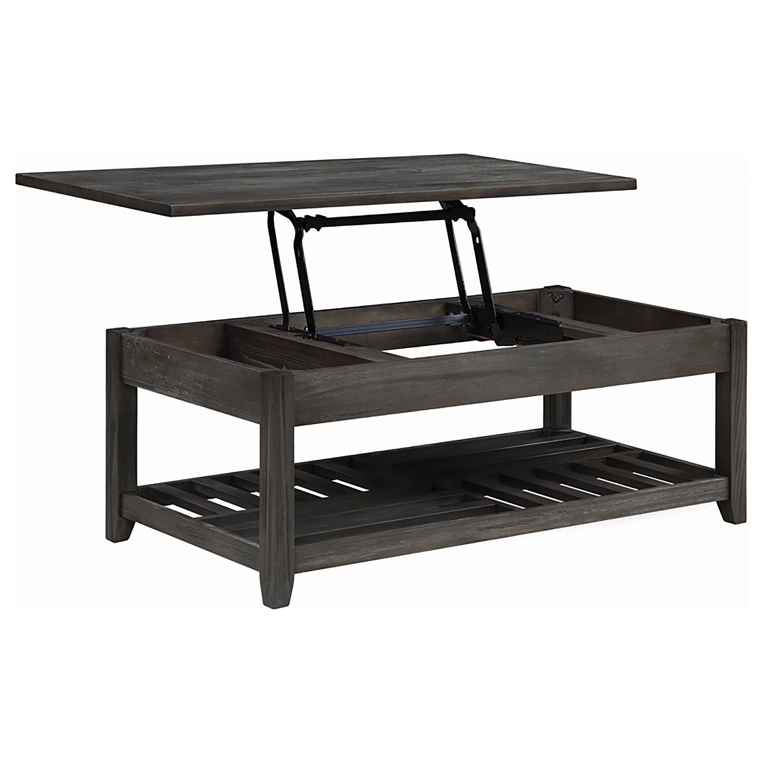 Cliffview Rectangular Wood Lift Top Coffee Table Grey — view 3