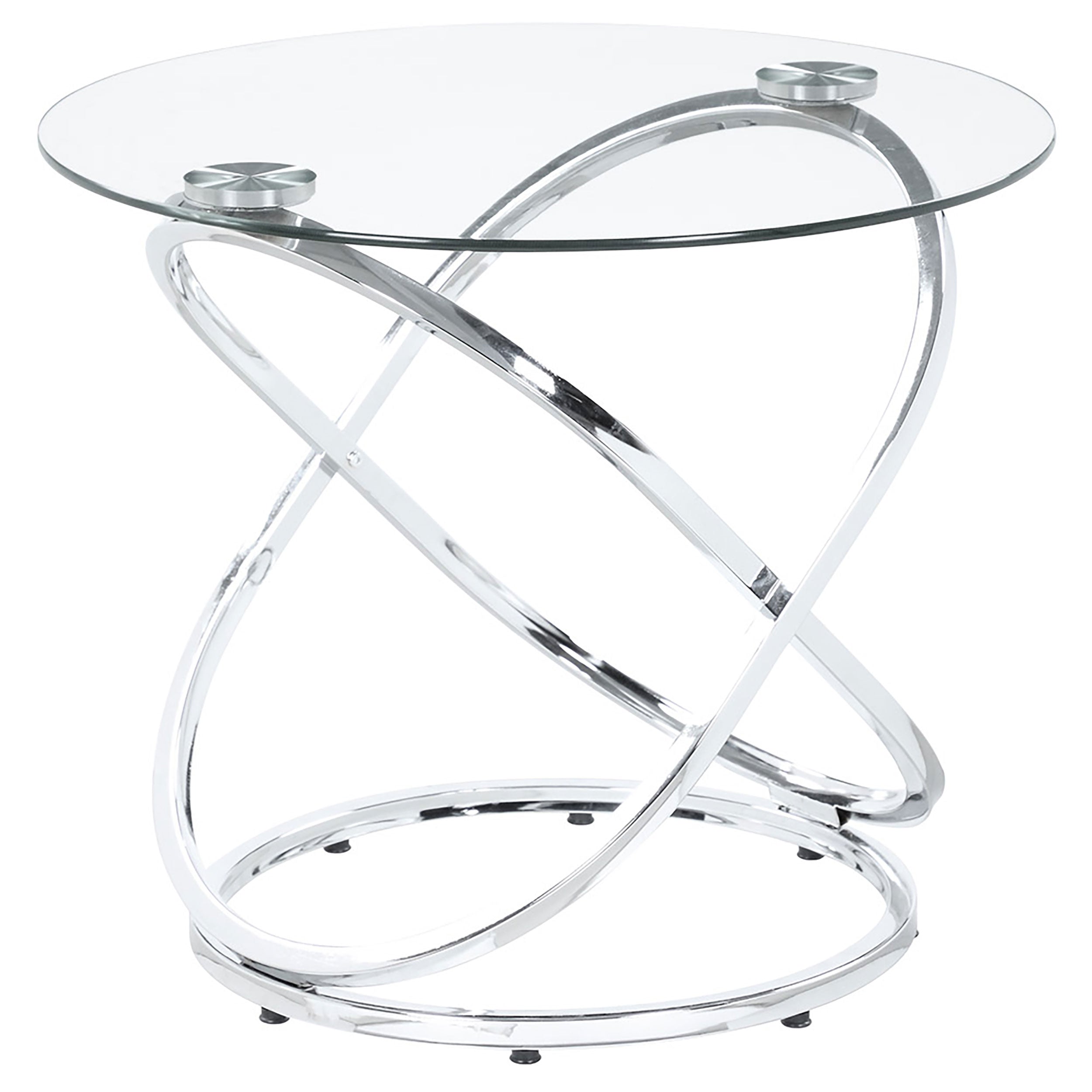 Warren 3-piece Oval Glass Top Coffee Table Set Chrome — view 6