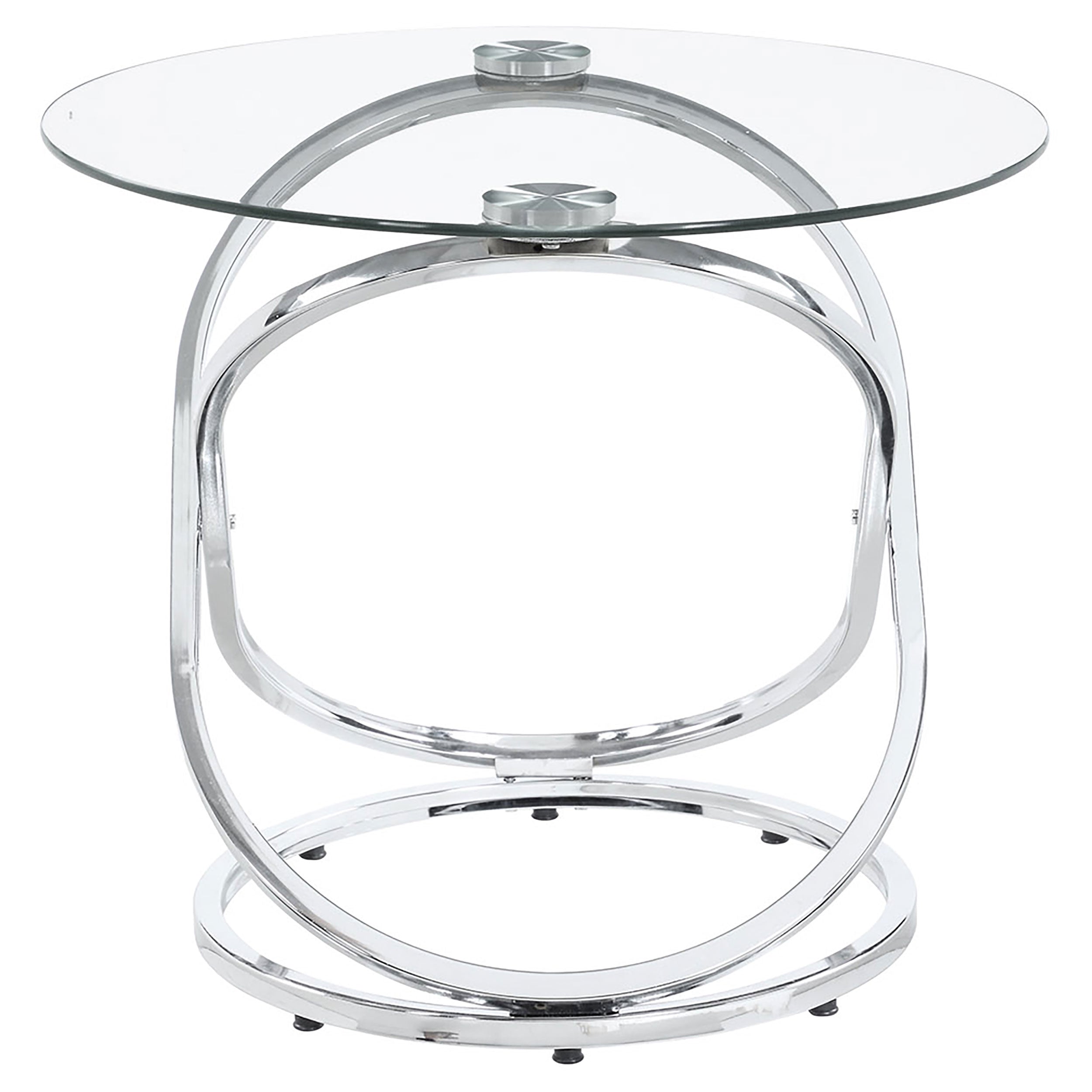 Warren 3-piece Oval Glass Top Coffee Table Set Chrome — view 8