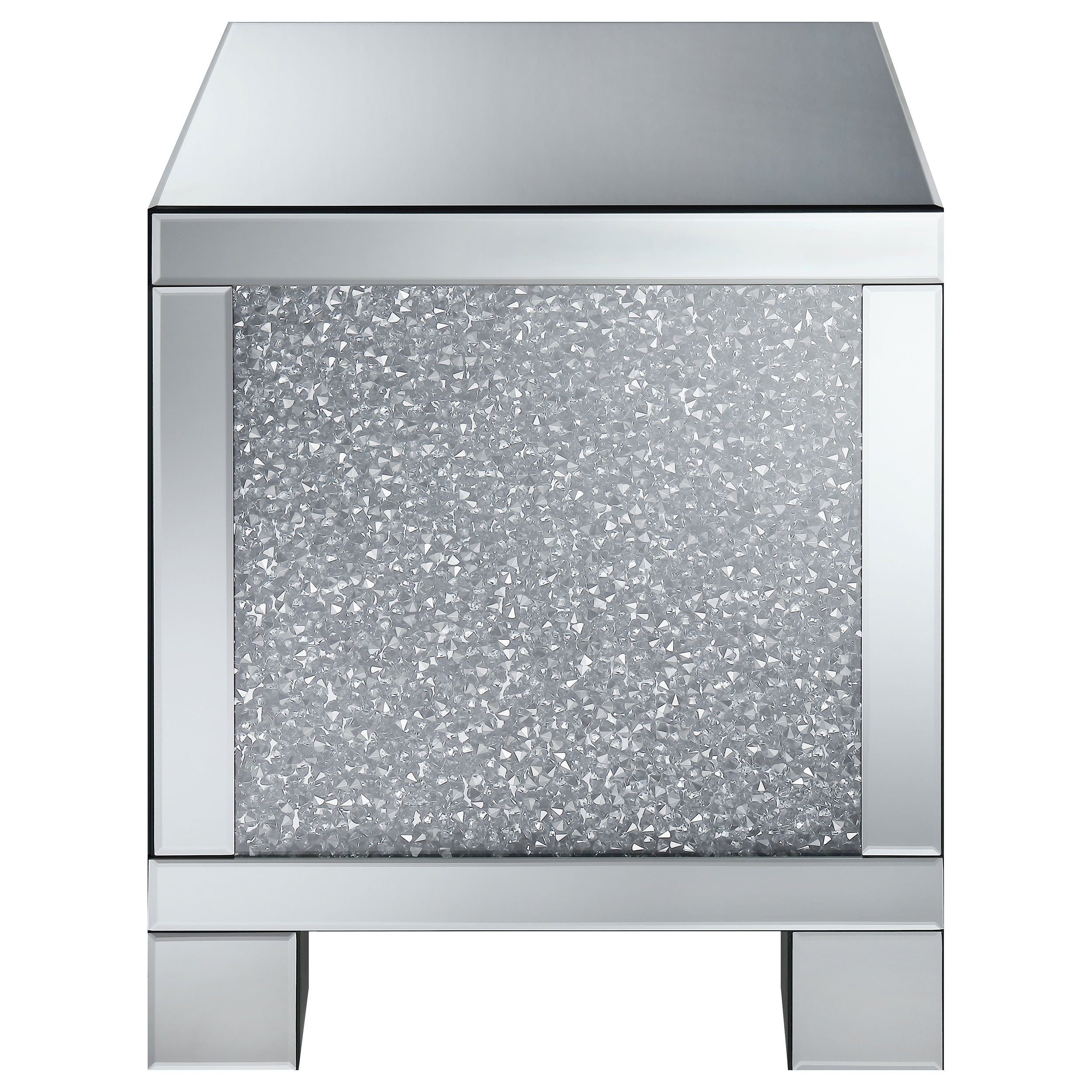 Gillian Rectangular Mirrored Acrylic Side End Table Silver — view 4