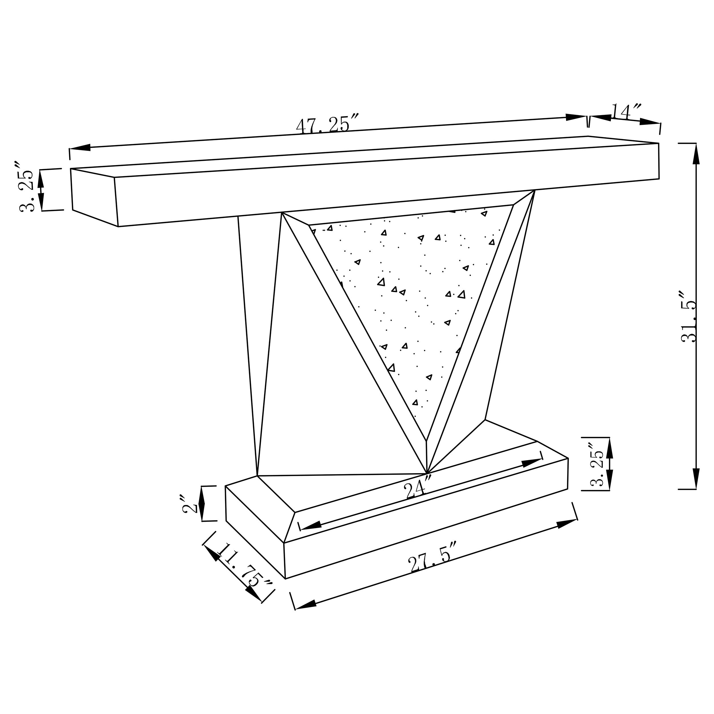 Amore Mirrored Acrylic Entryway Sofa Console Table Silver — view 9