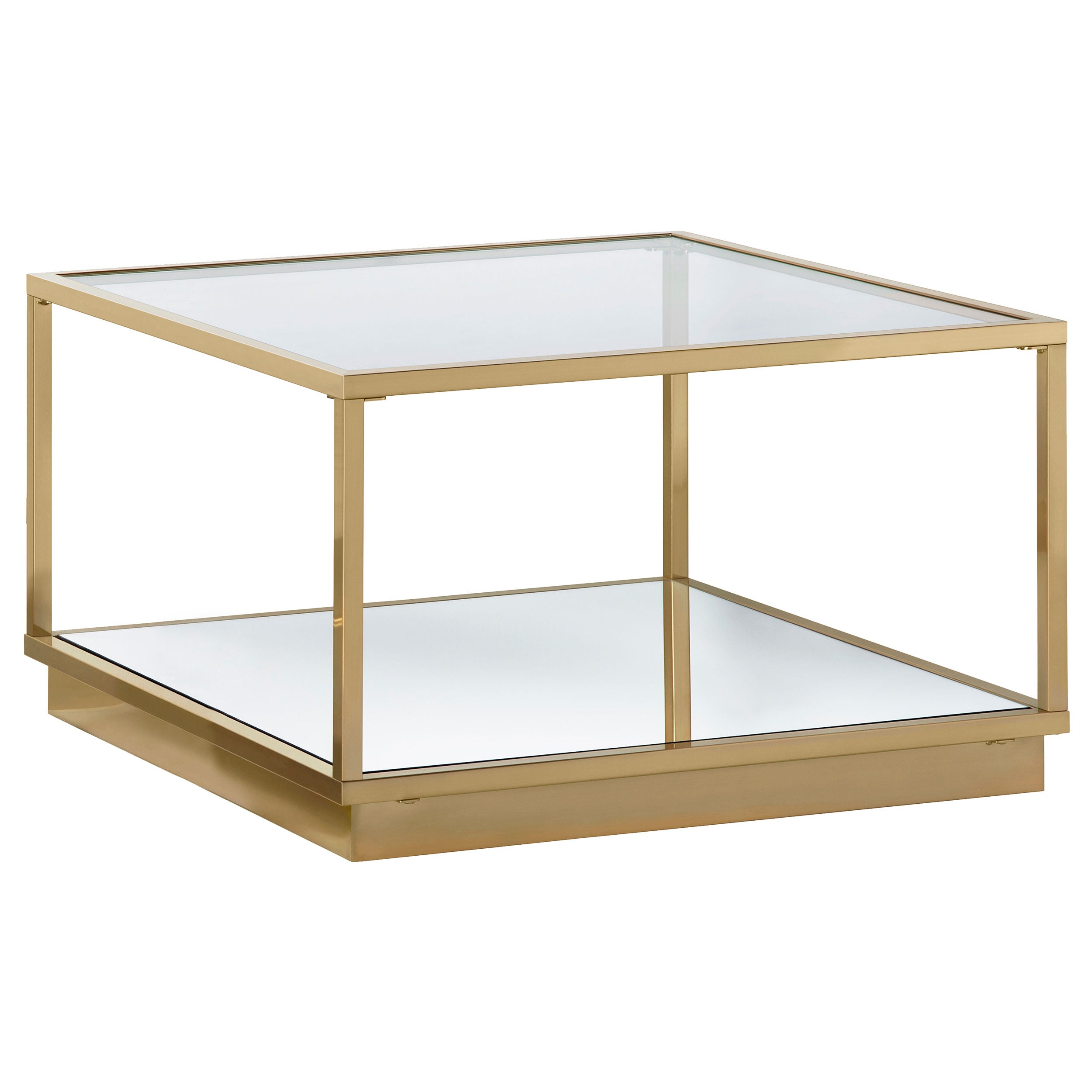 Renee 2-piece Square Coffee Table Set Rose Brass — view 4