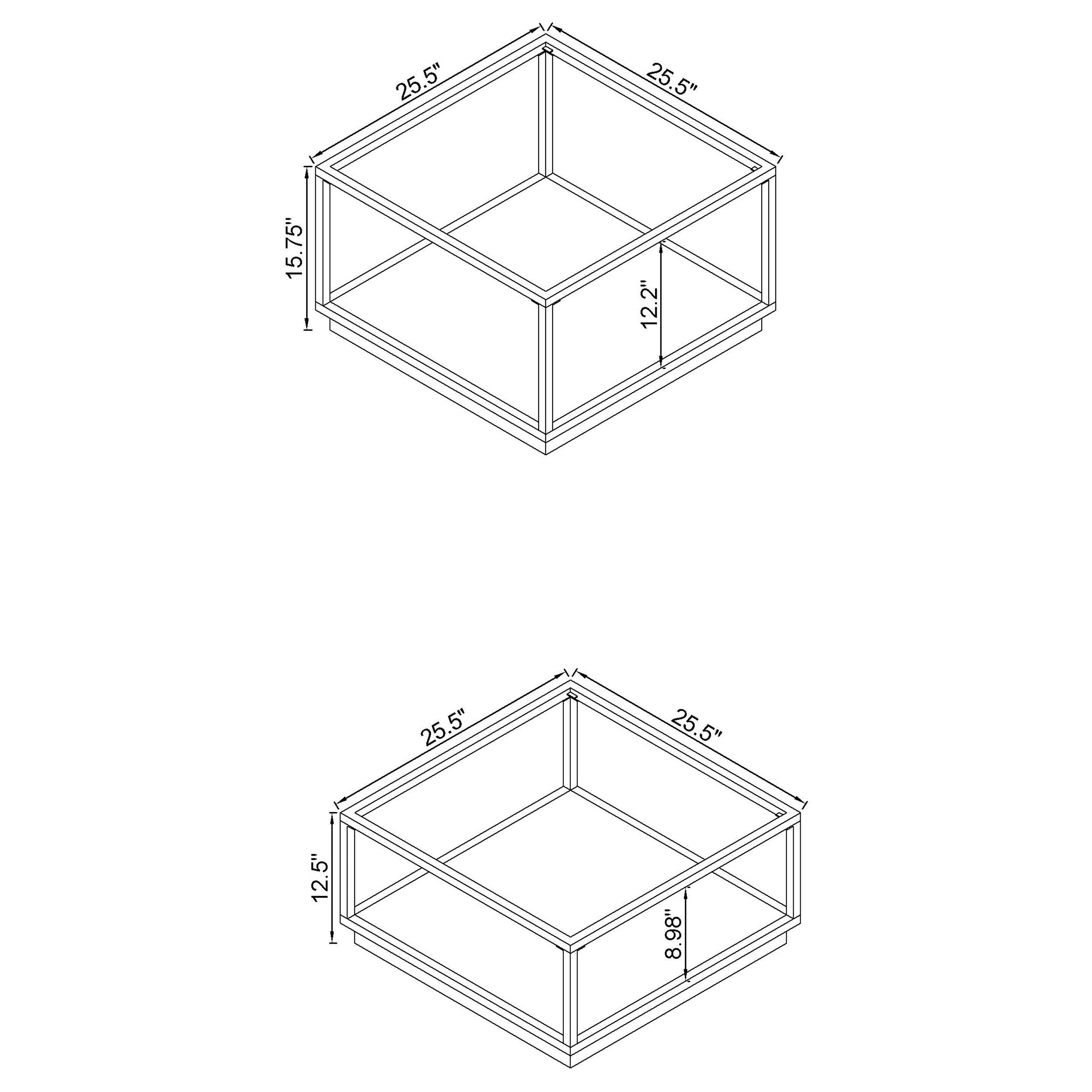 Renee 2-piece Square Coffee Table Set Rose Brass — view 5