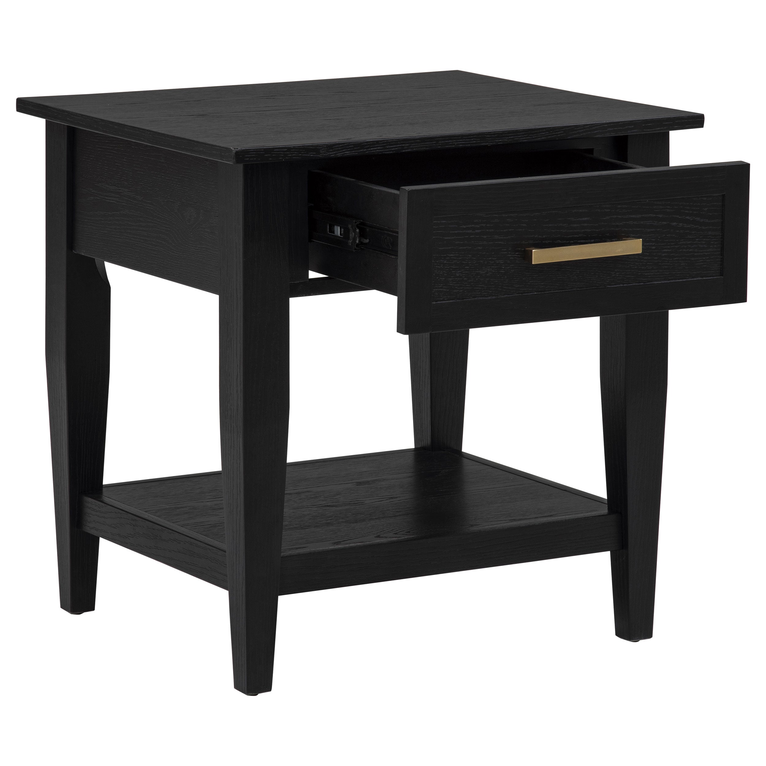Lindenton 1-drawer Wood Occasional Side End Table Black — view 3