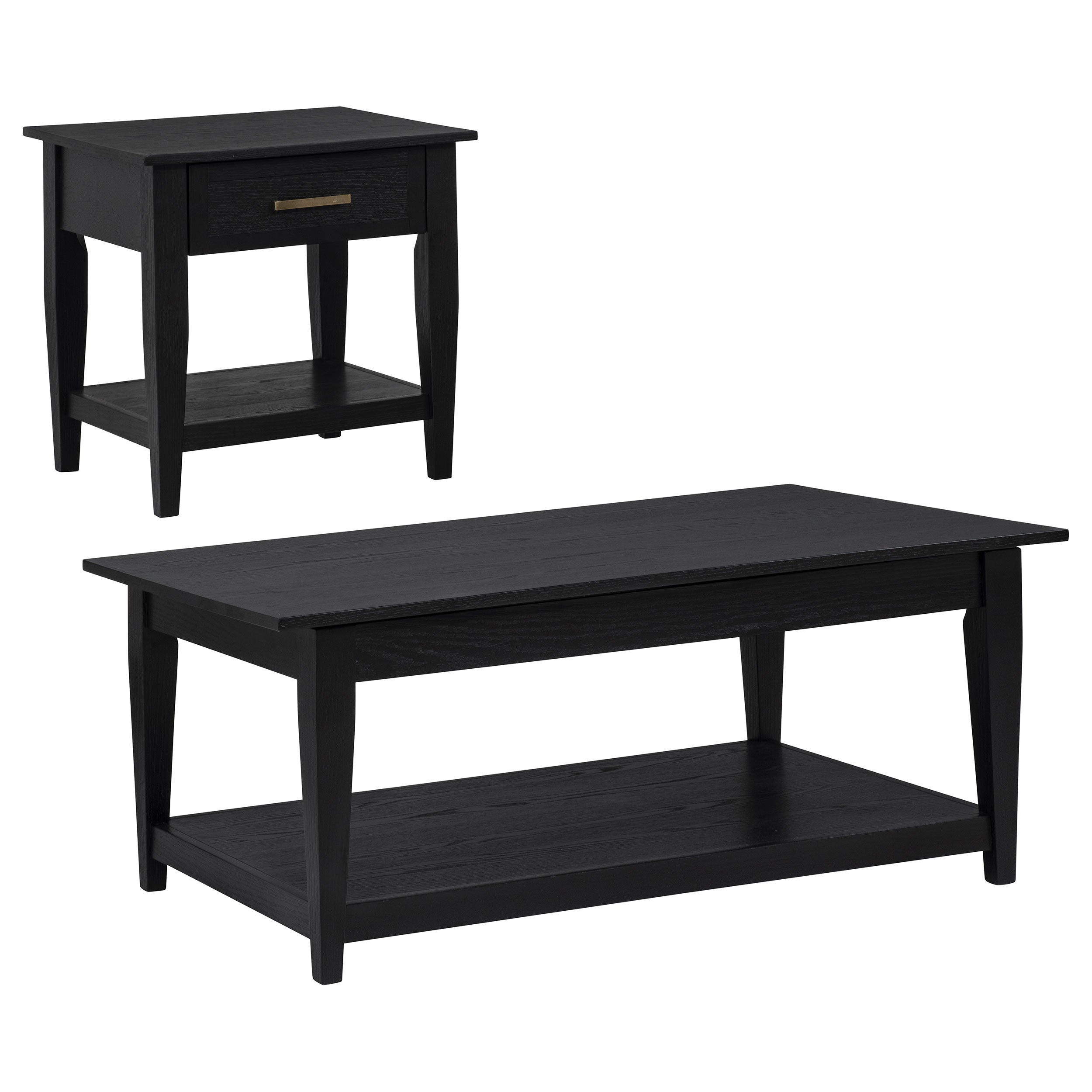 Lindenton 2-piece Wood Lift-Top Coffee and End Table Set Black — view 3