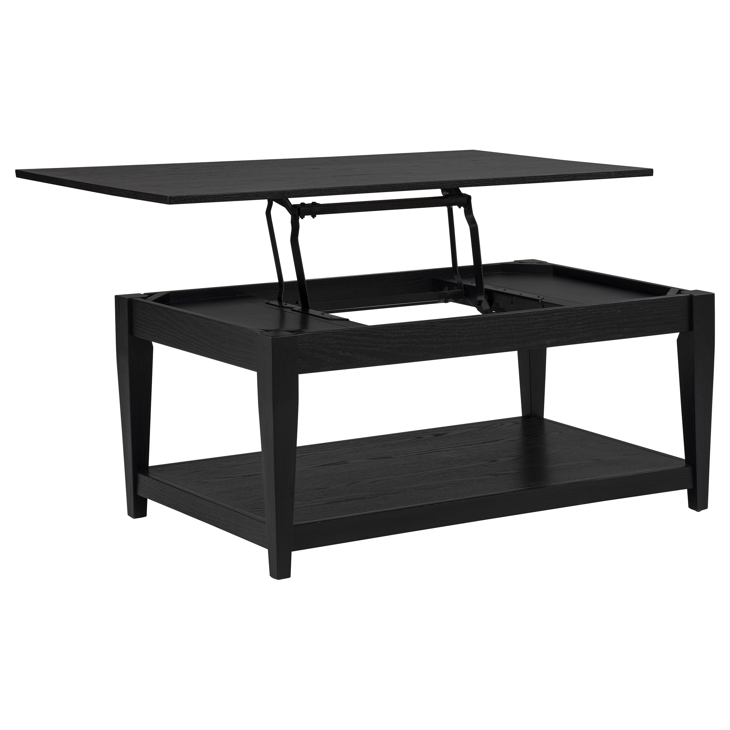 Lindenton 2-piece Wood Lift-Top Coffee and End Table Set Black — view 9