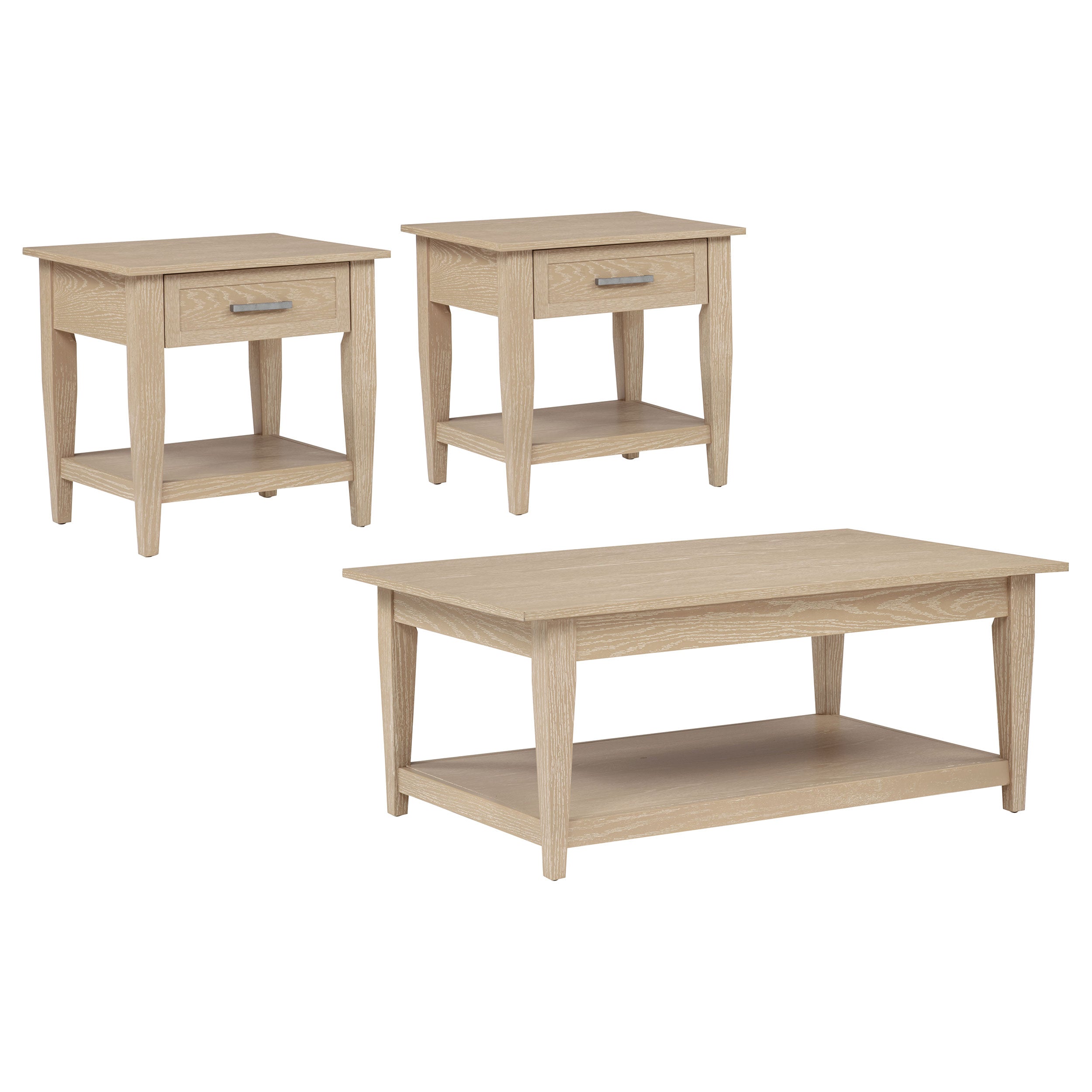 Lindenton 3-piece Wood Lift-Top Coffee and End Table Set Blonde — view 3