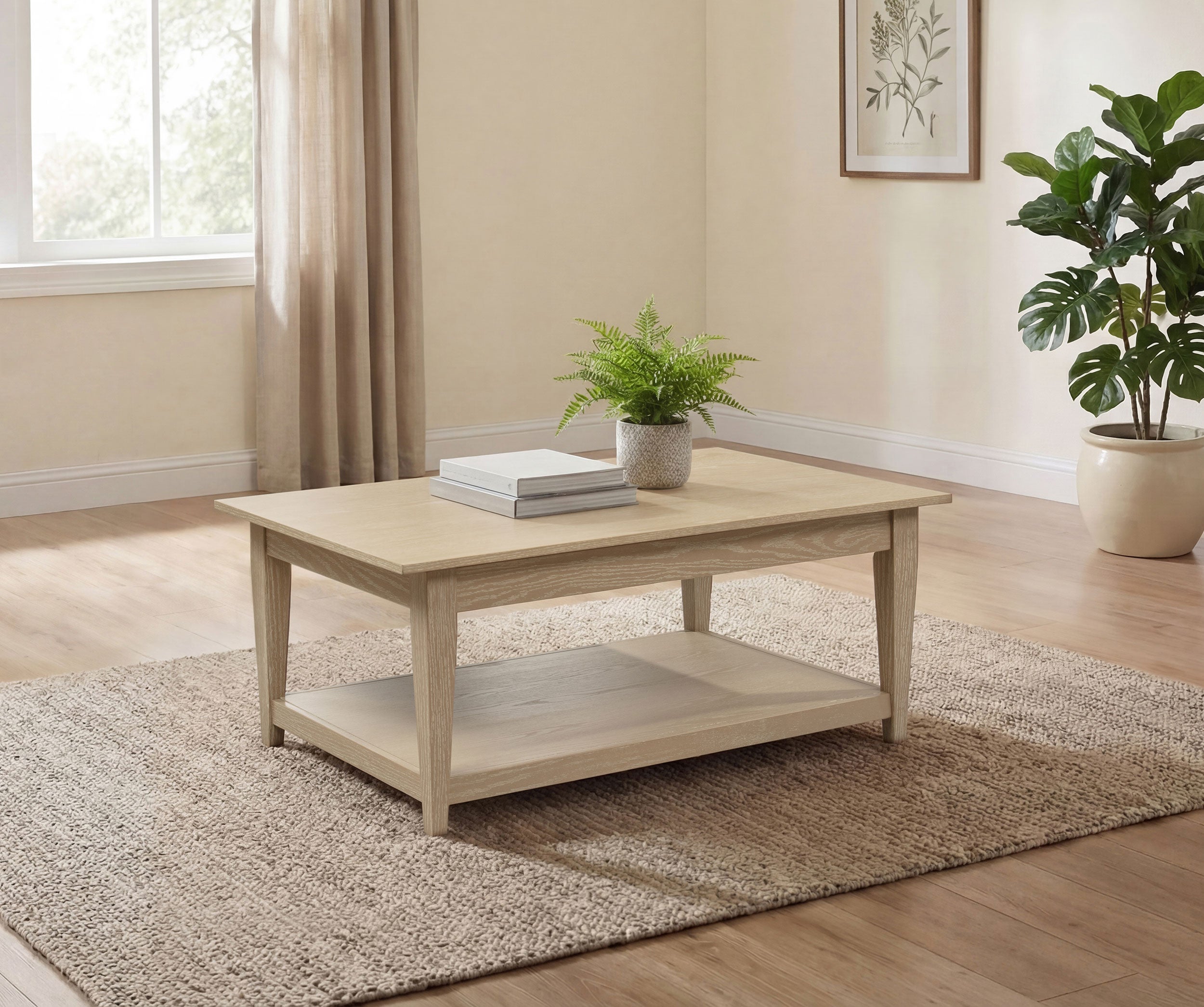 Lindenton Lift-Top Occasional Cocktail Coffee Table Blonde — view 2