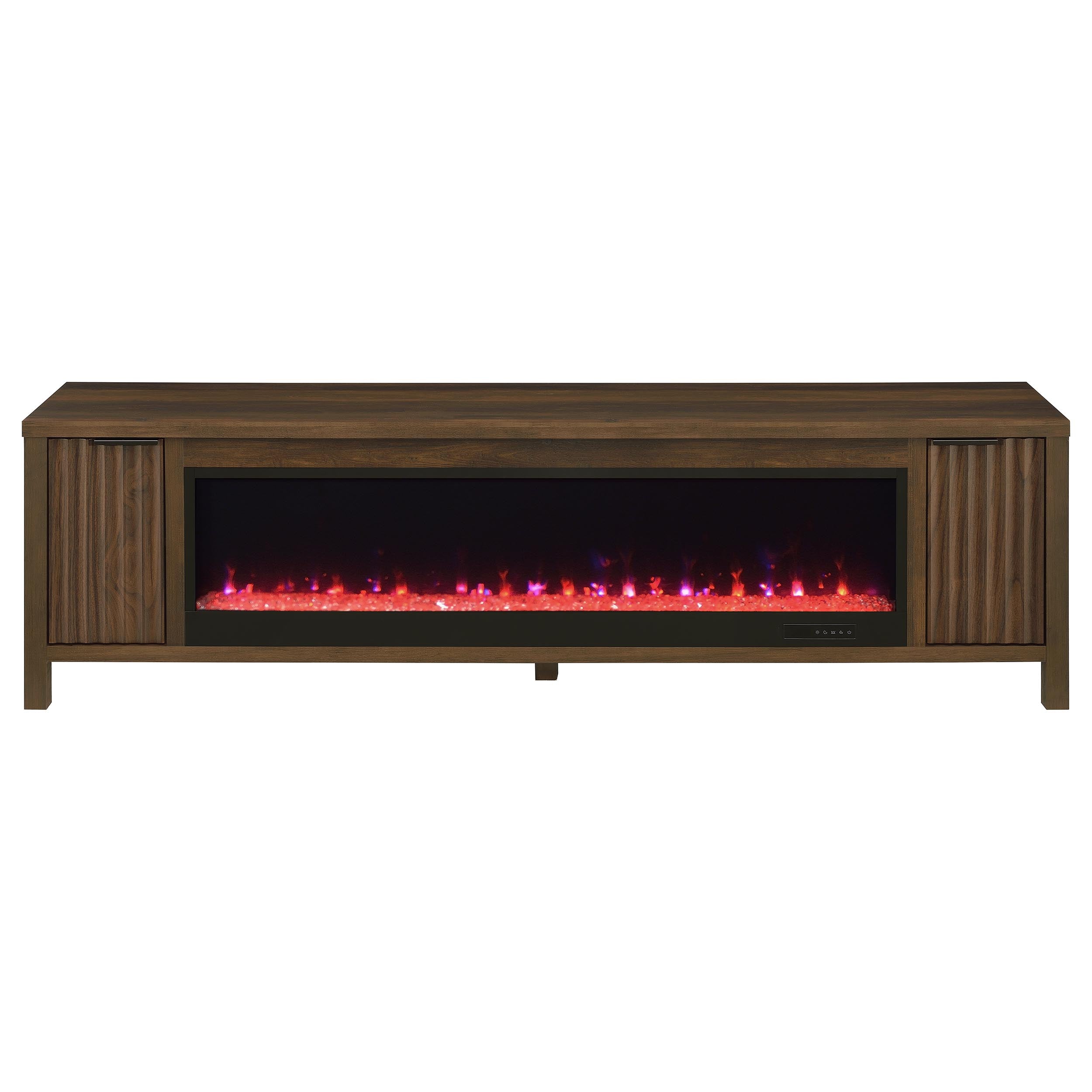 Carey 79-inch TV Stand Fireplace Media Console Dark Pine — view 5