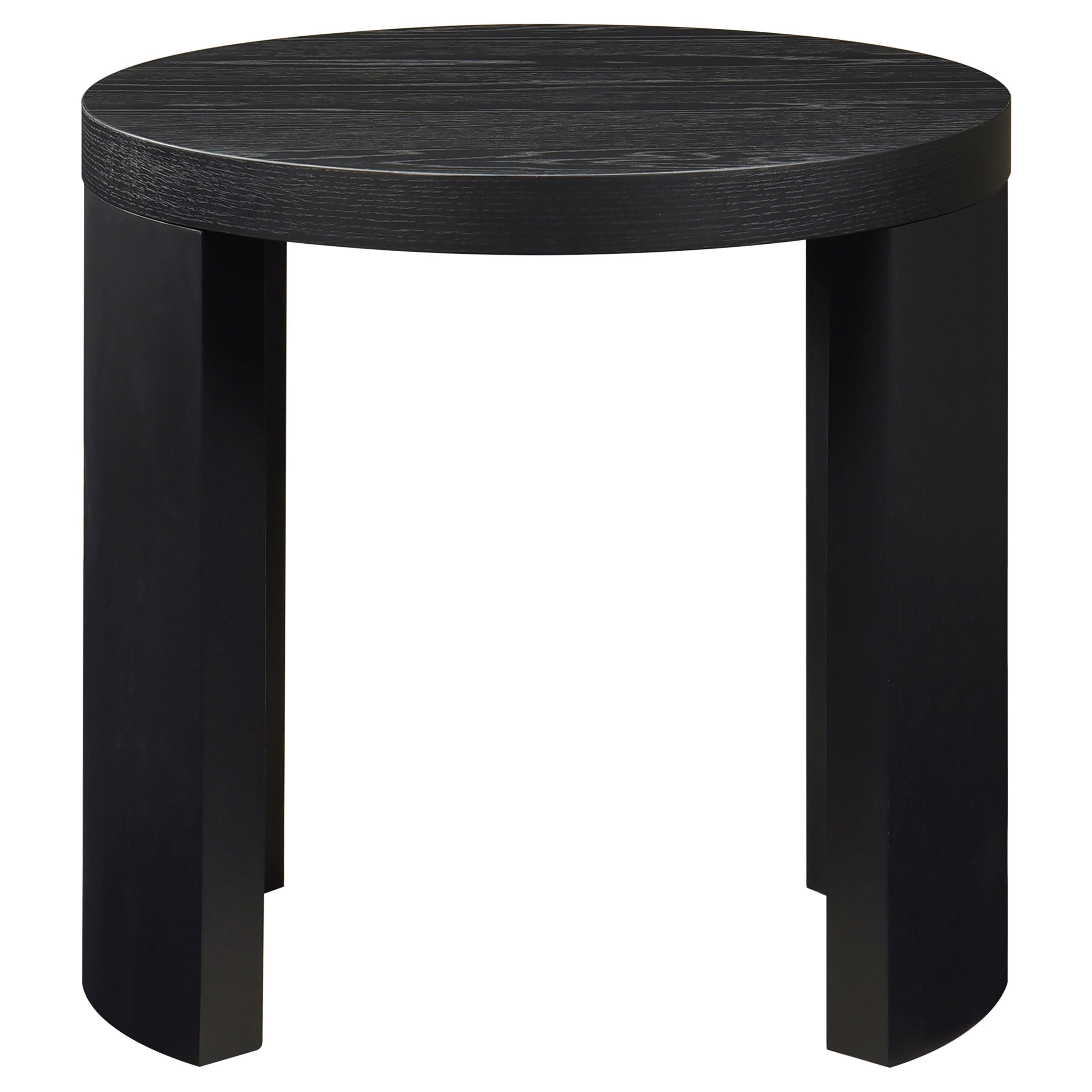 Sweeney 24-inch Round Wood Occasional Side End Table Black — view 3