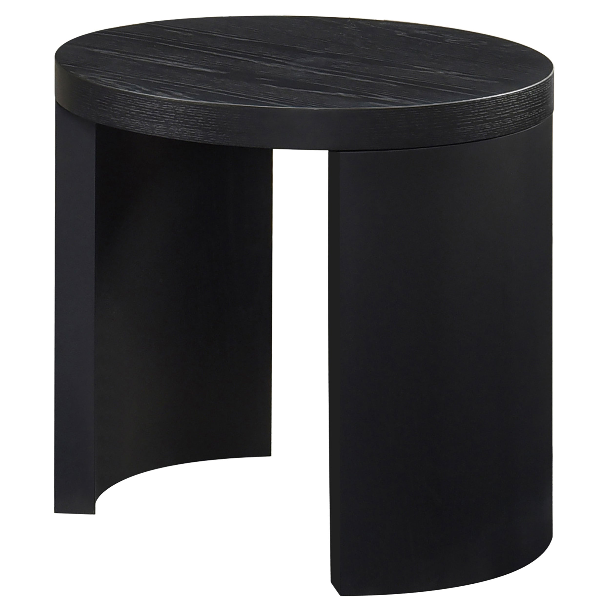 Sweeney 24-inch Round Wood Occasional Side End Table Black — view 4